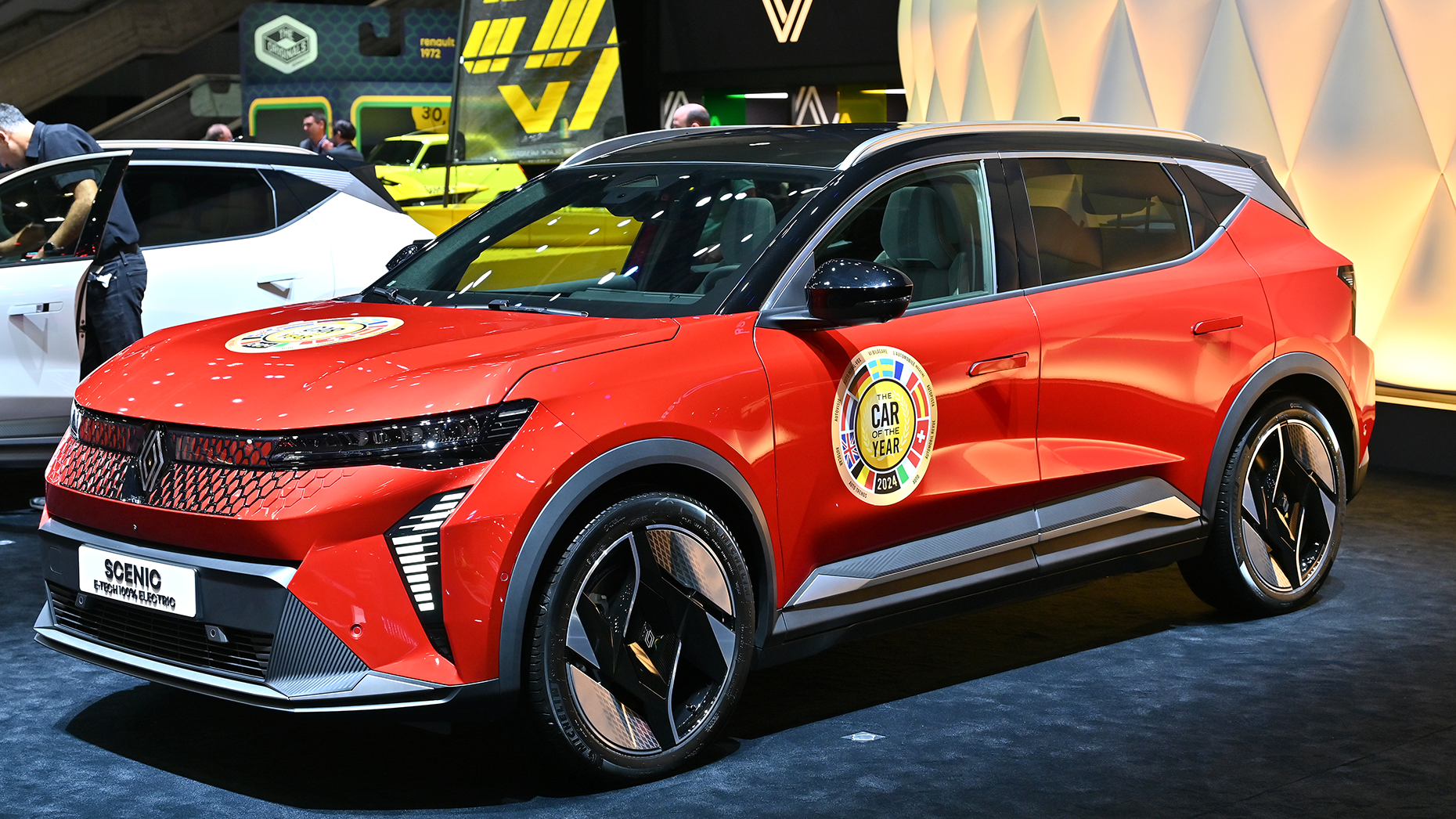A Renault Scenic EV displayed during the Geneva Motor Show. Photo by Getty
