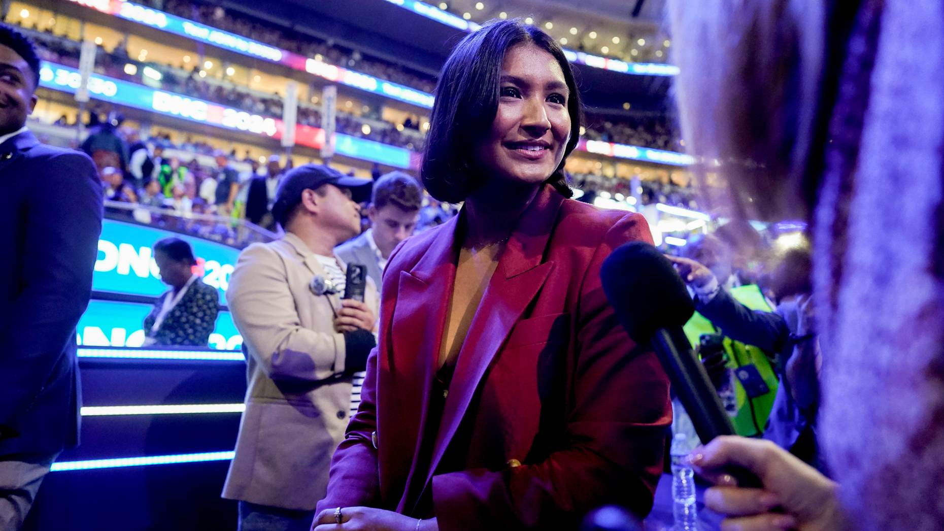 Influencer Deja Foxx spoke at the DNC on Monday. Photo by Al Drago/Bloomberg via Getty.