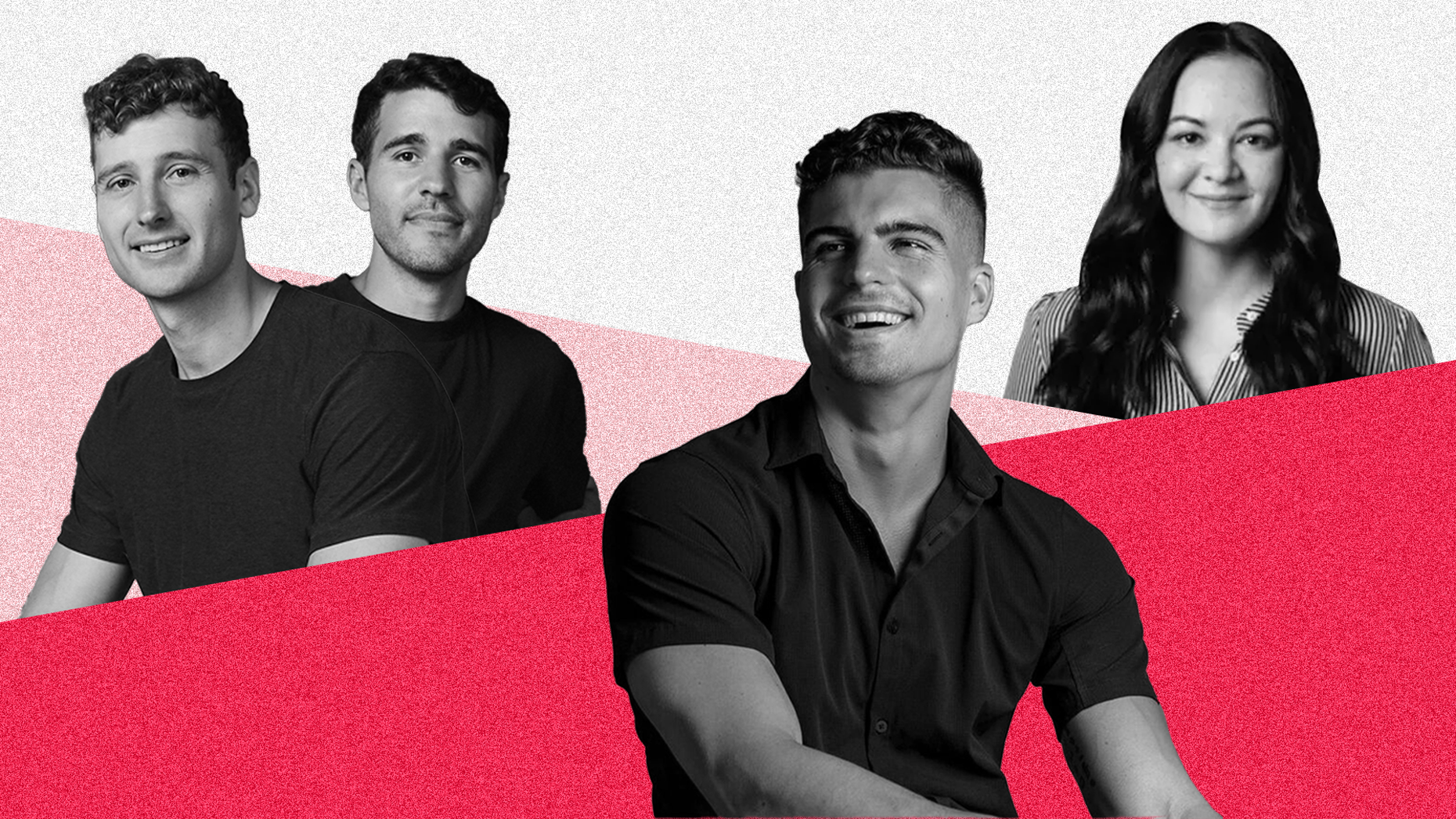 Left to right: Harvey AI co-founders Winston Weinberg and Gabriel Pereyra, Hebbia AI founder George Sivulka, and Minna Song, co-founder of Elise AI. Photos via Harvey AI, Hebbia AI and Elise AI.