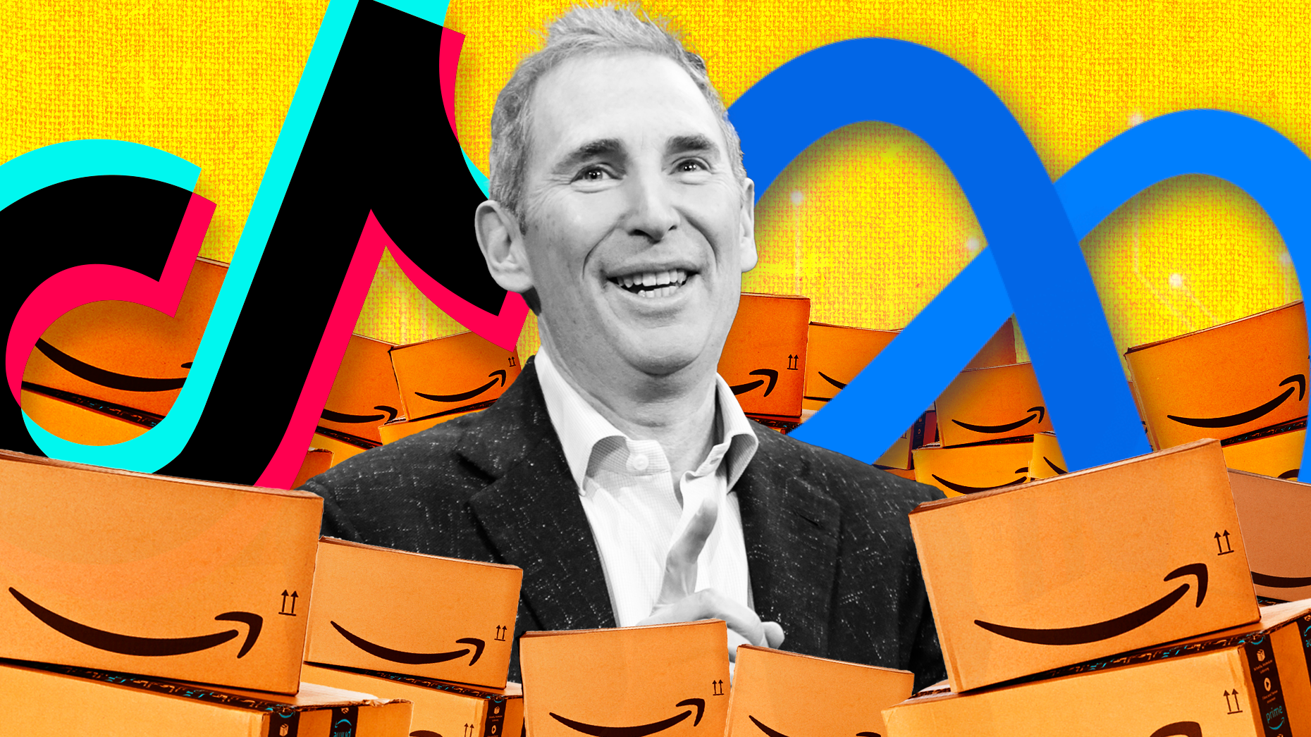 Amazon CEO Andy Jassy. Art by Mike Sullivan