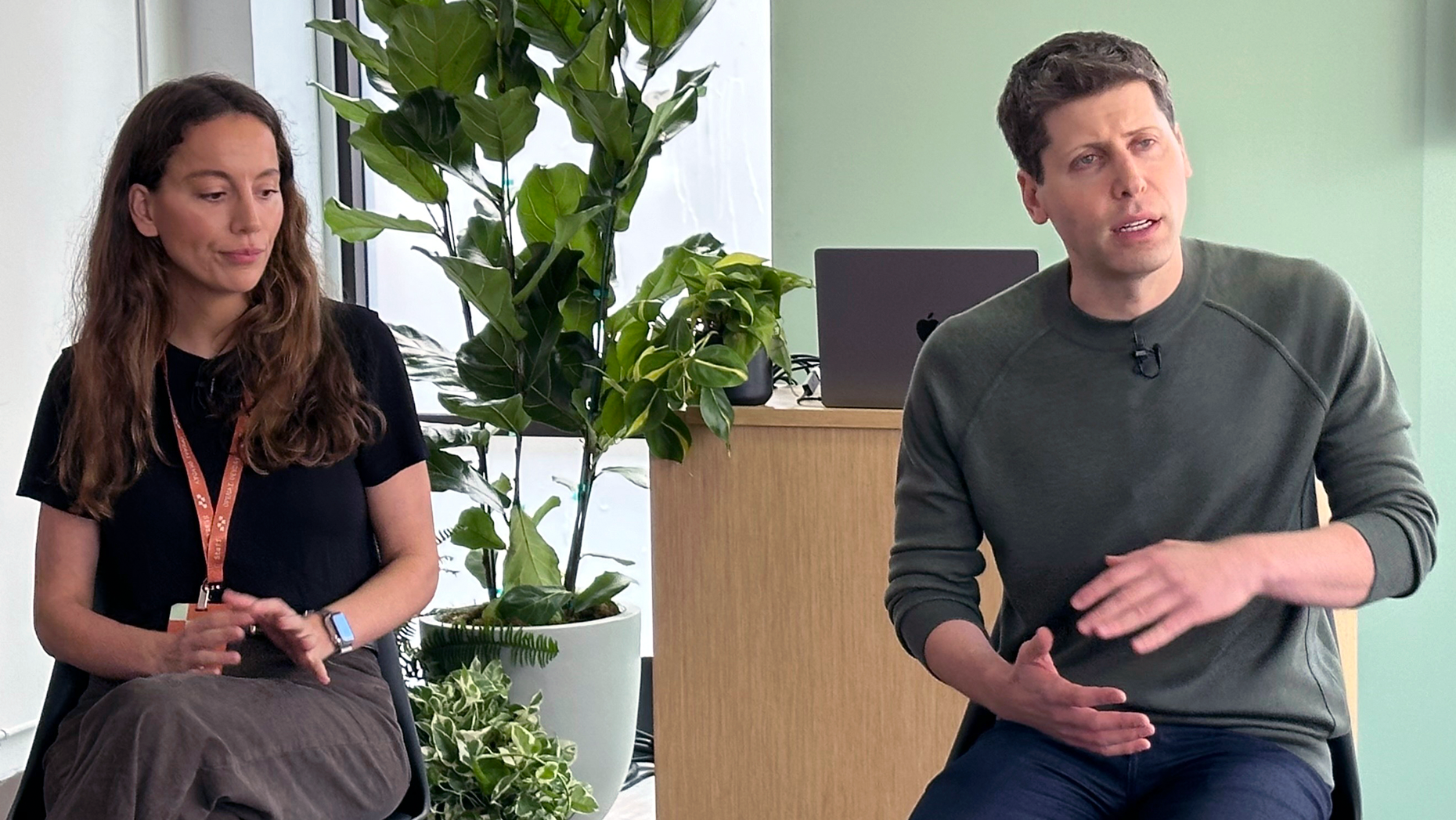 Mira Murati with Sam Altman last year. Photo by AP