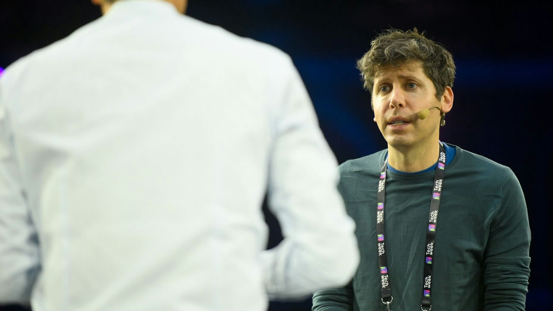 Sam Altman speaking in Turin, Italy last Wednesday. Photo by Getty.
