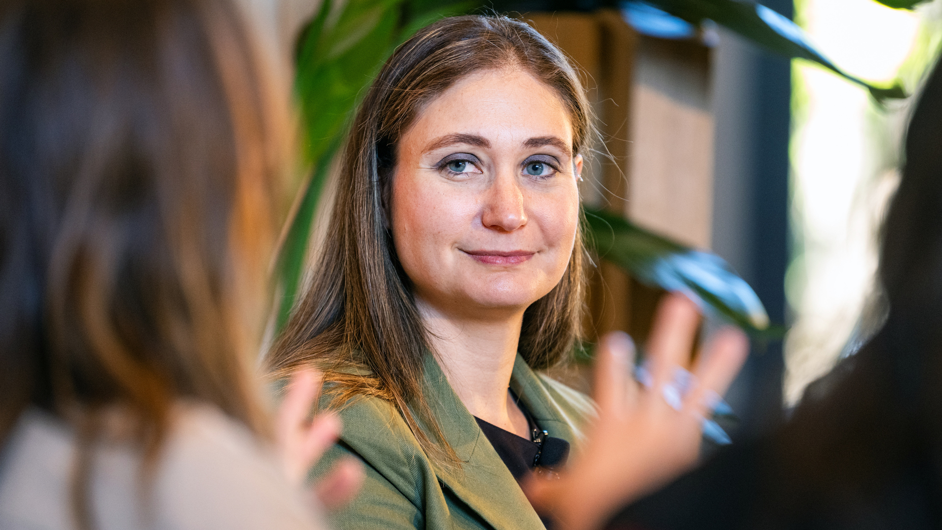 Daniela Amodei, president and co-founder of Anthropic, speaks at WTF 2024. Photo by Erin Beach for The Information.