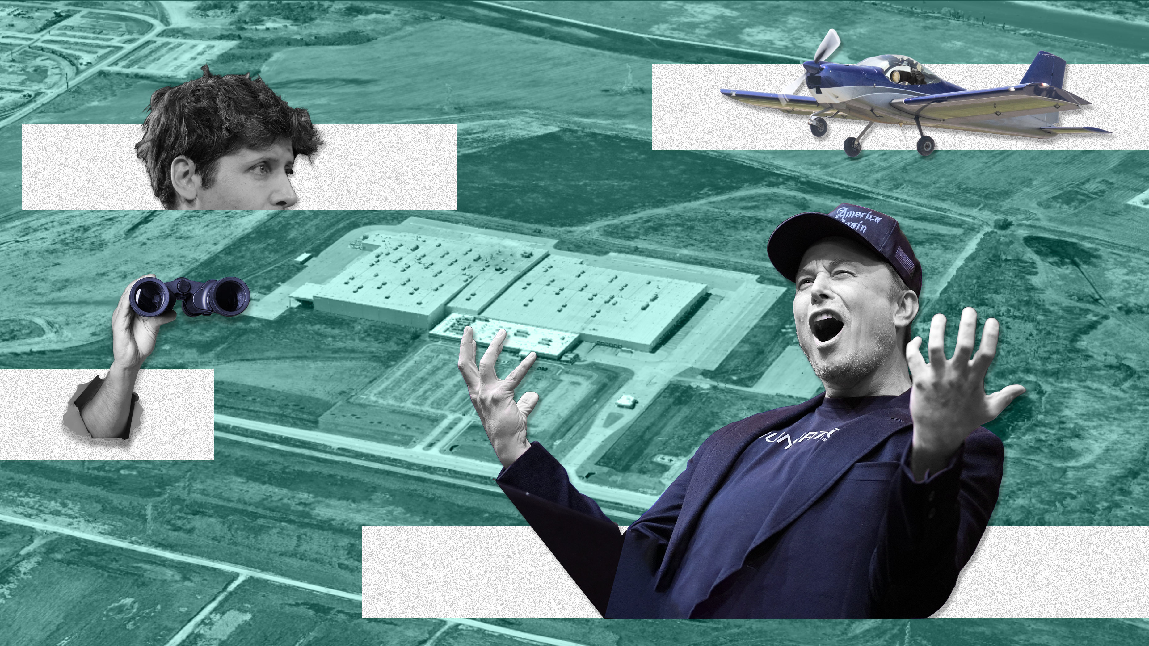 An xAI facility in Memphis. Photos via Google Earth and Getty