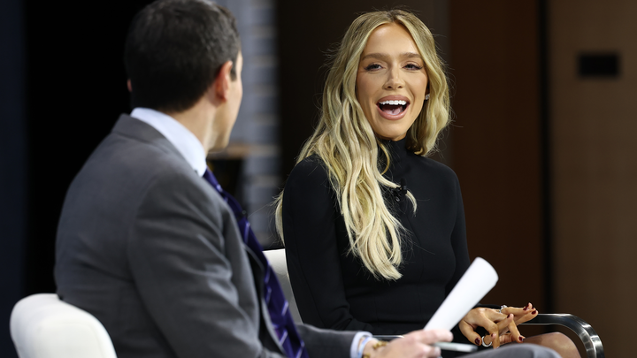 "Call Her Daddy" host Alex Cooper at Wednesday’s DealBook Summit. Photo via Getty.