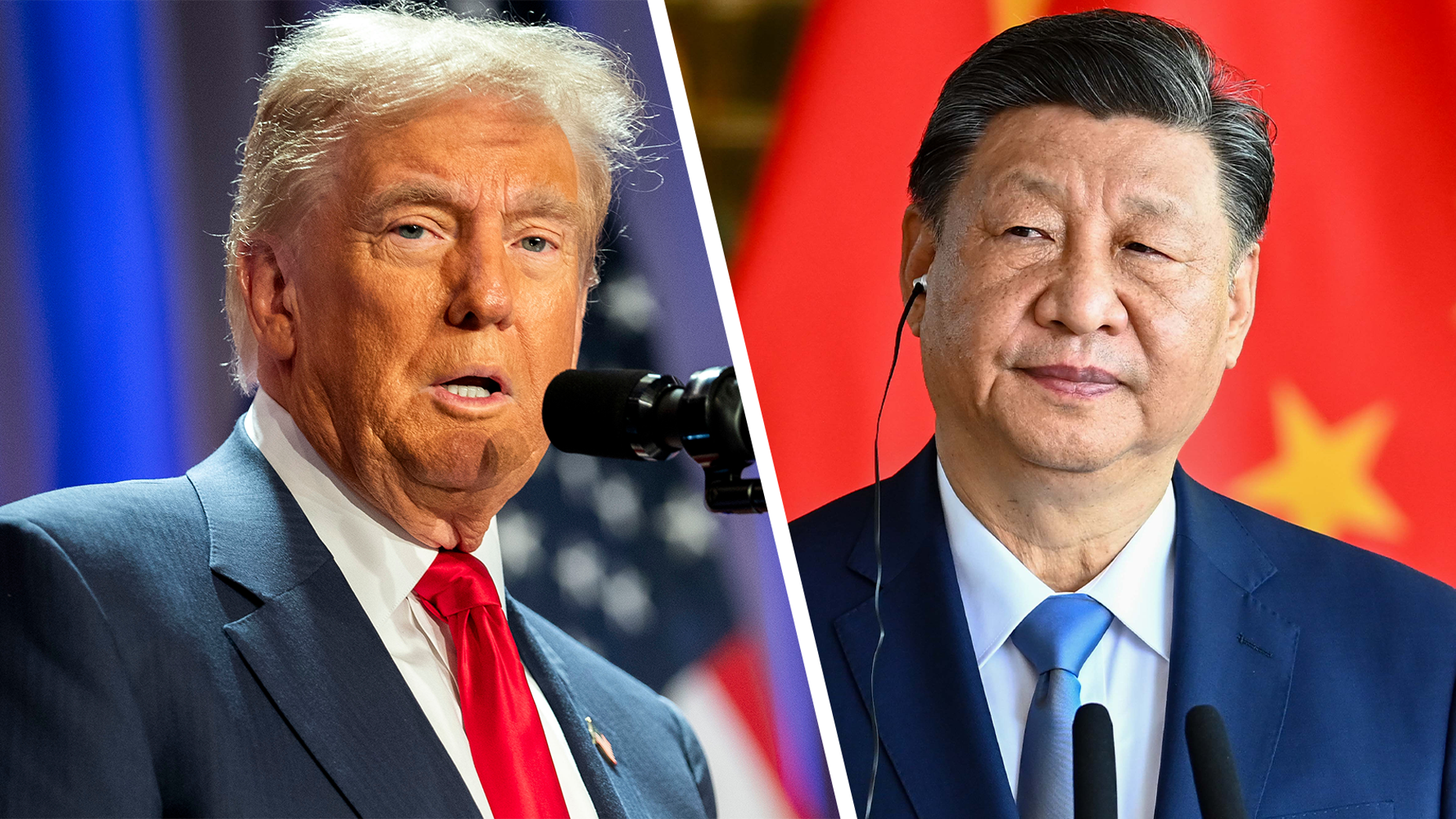 President-elect Donald Trump and President of China, Xi Jinping. Photos via Getty.
