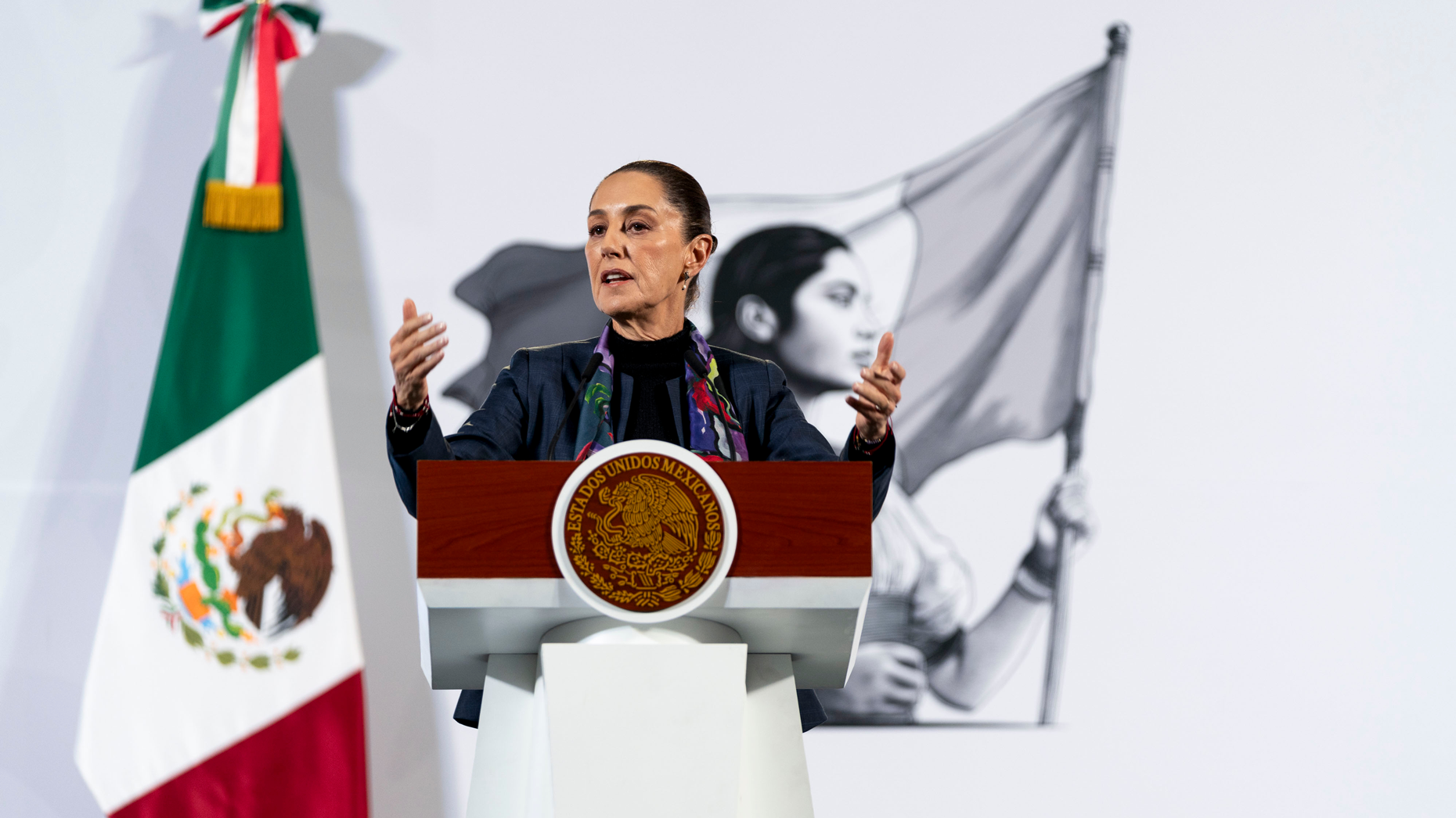Claudia Sheinbaum, President of Mexico, earlier this month. Photo via Getty
