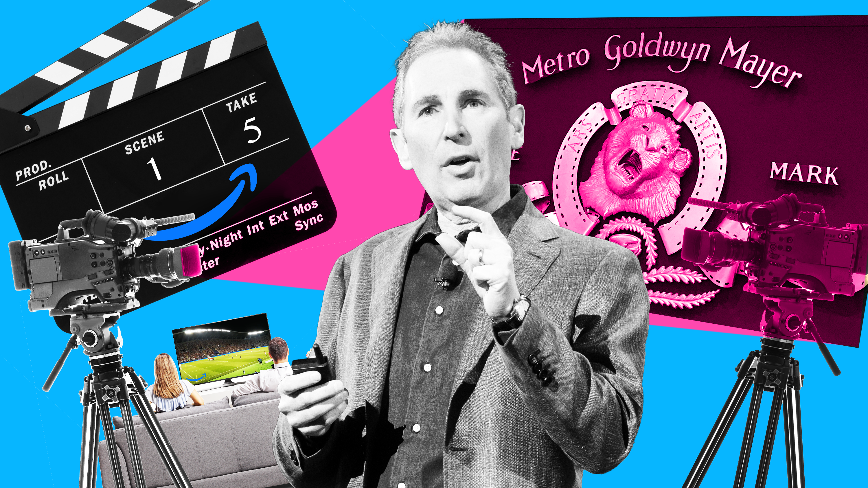 Andy Jassy photo by Getty. Art by Mike Sullivan