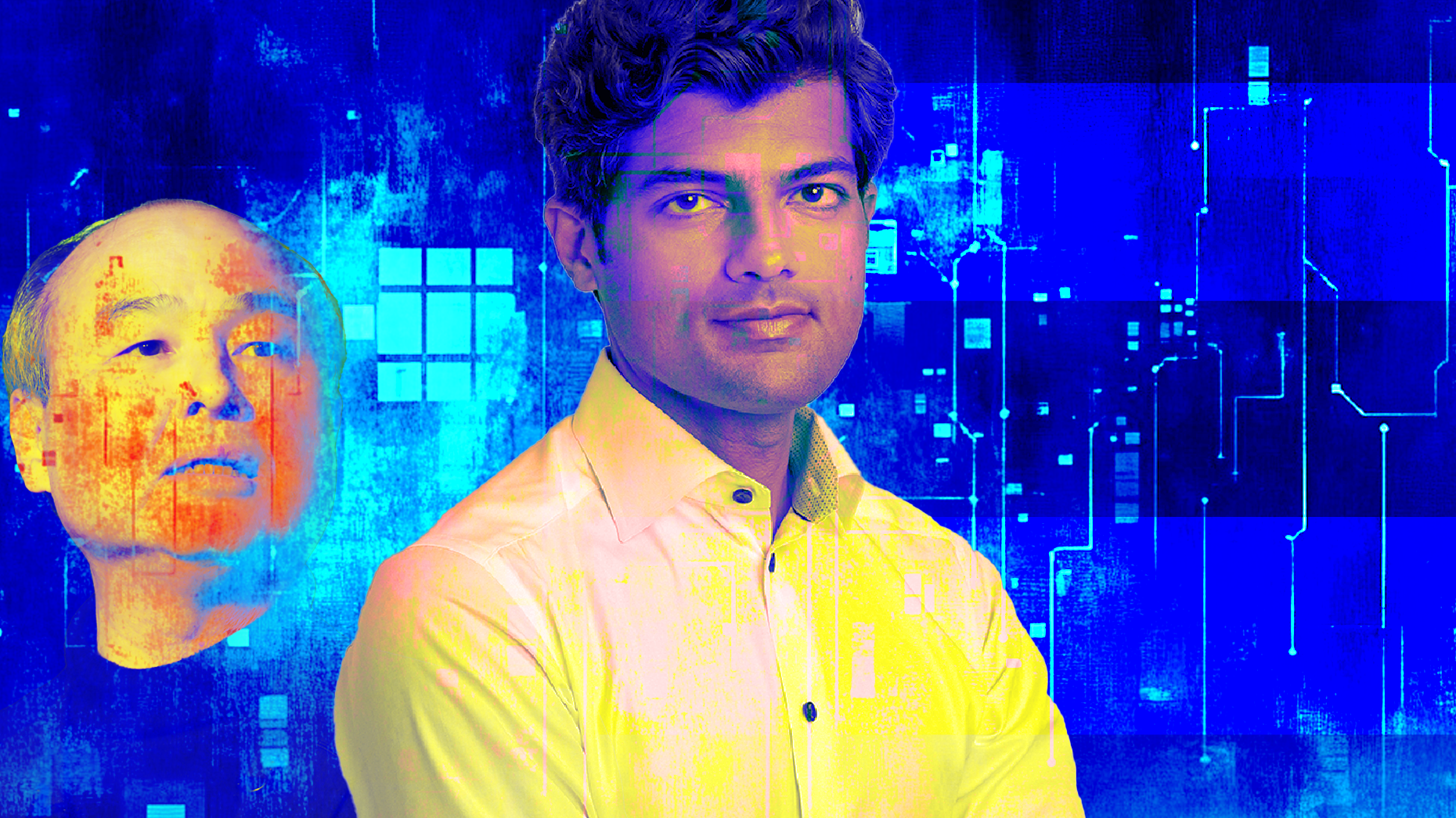 Masayoshi Son, left, and Vikas Parekh. Photos via Getty; Softbank