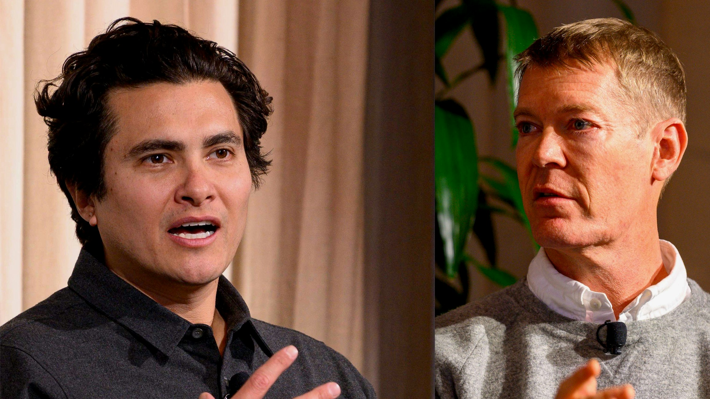 Crusoe CEO Chase Lochmiller, left, and Engine No. 1 founder Christopher James. Photos: Erin Beach