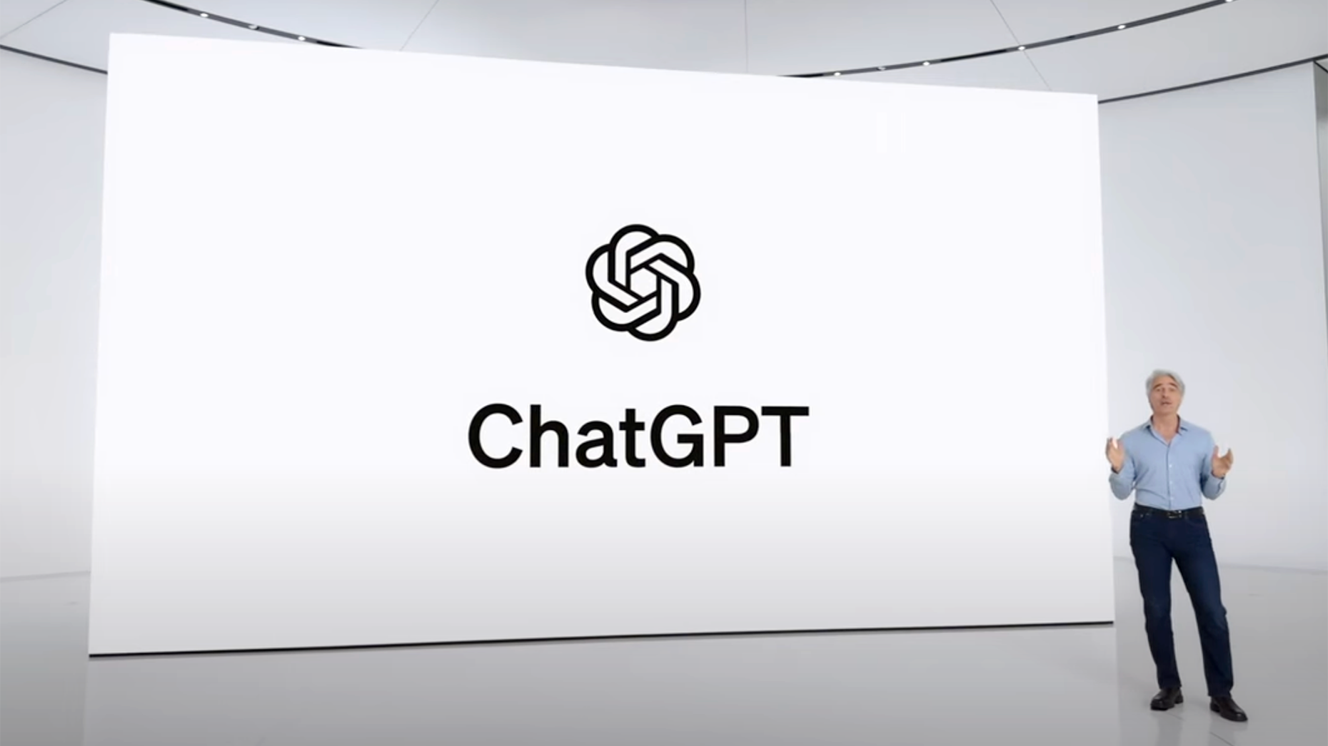 Craig Federighi announces ChatGPT integration with Siri at WWDC 2024. Screenshot via YouTube