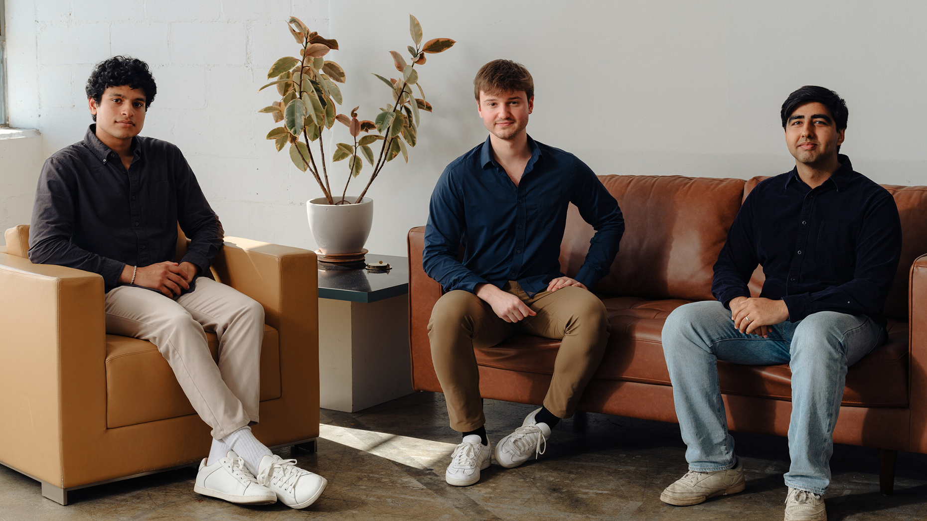 Mercor co-founders Adarsh Hiremath, Brendan Foody, and Surya Midha. Photo courtesy of ULY