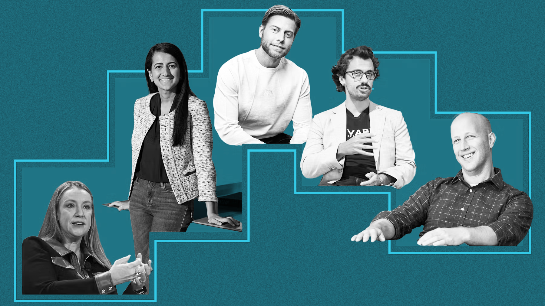 Left to right: Jeremi Gorman, Anoushka Vaswani, Everett Randle, Delian Asparouhov and Dan Levine.