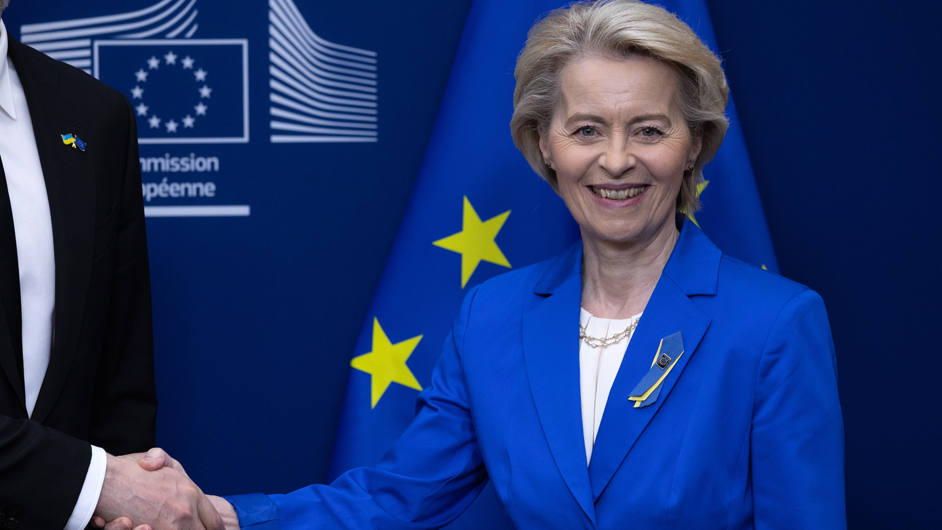 European Commission President Ursula von der Leyen today. Photo via Getty