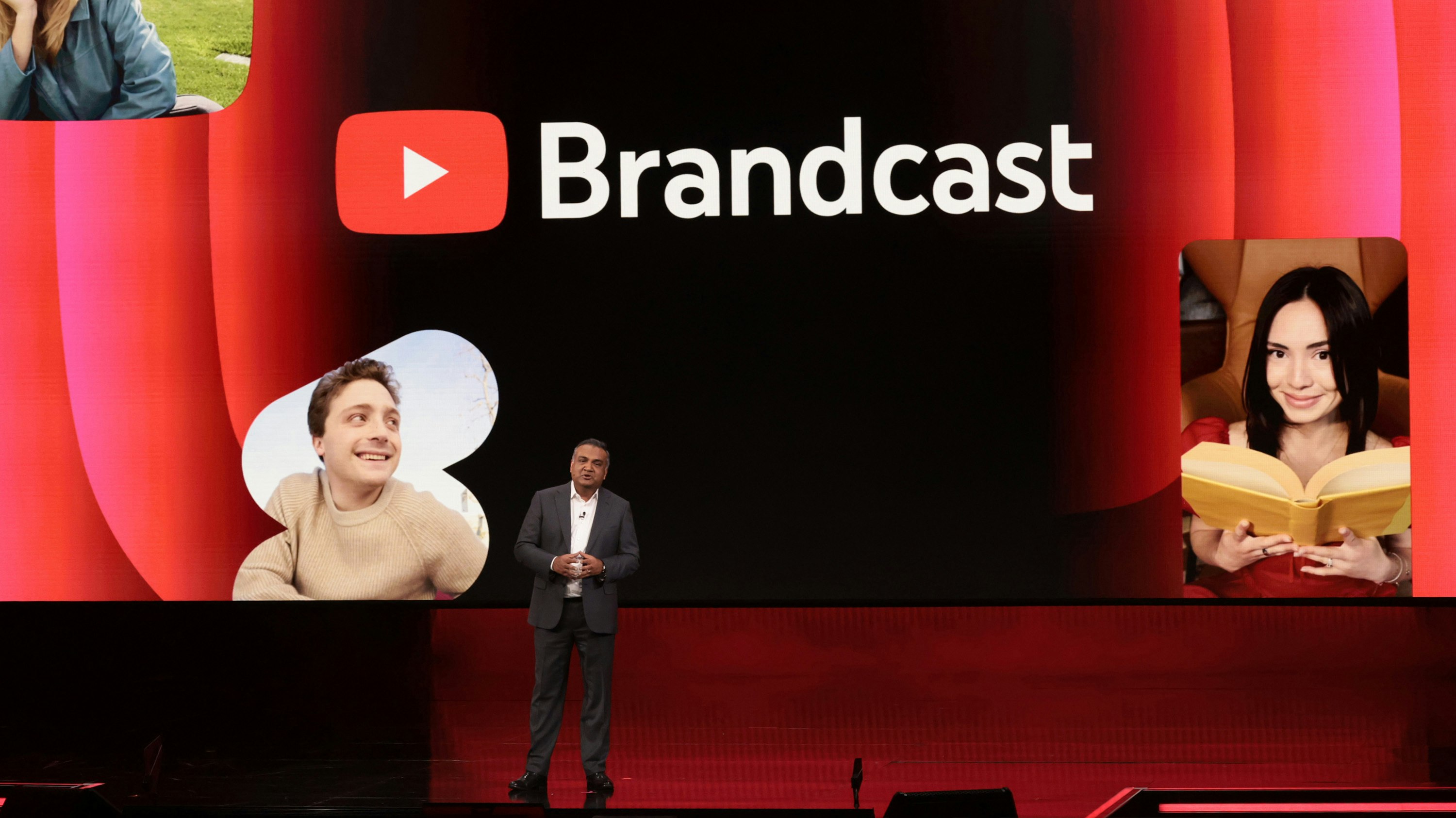 YouTube CEO Neal Mohan at the company's Brandcast event for advertisers in New York. Image via Getty for YouTube