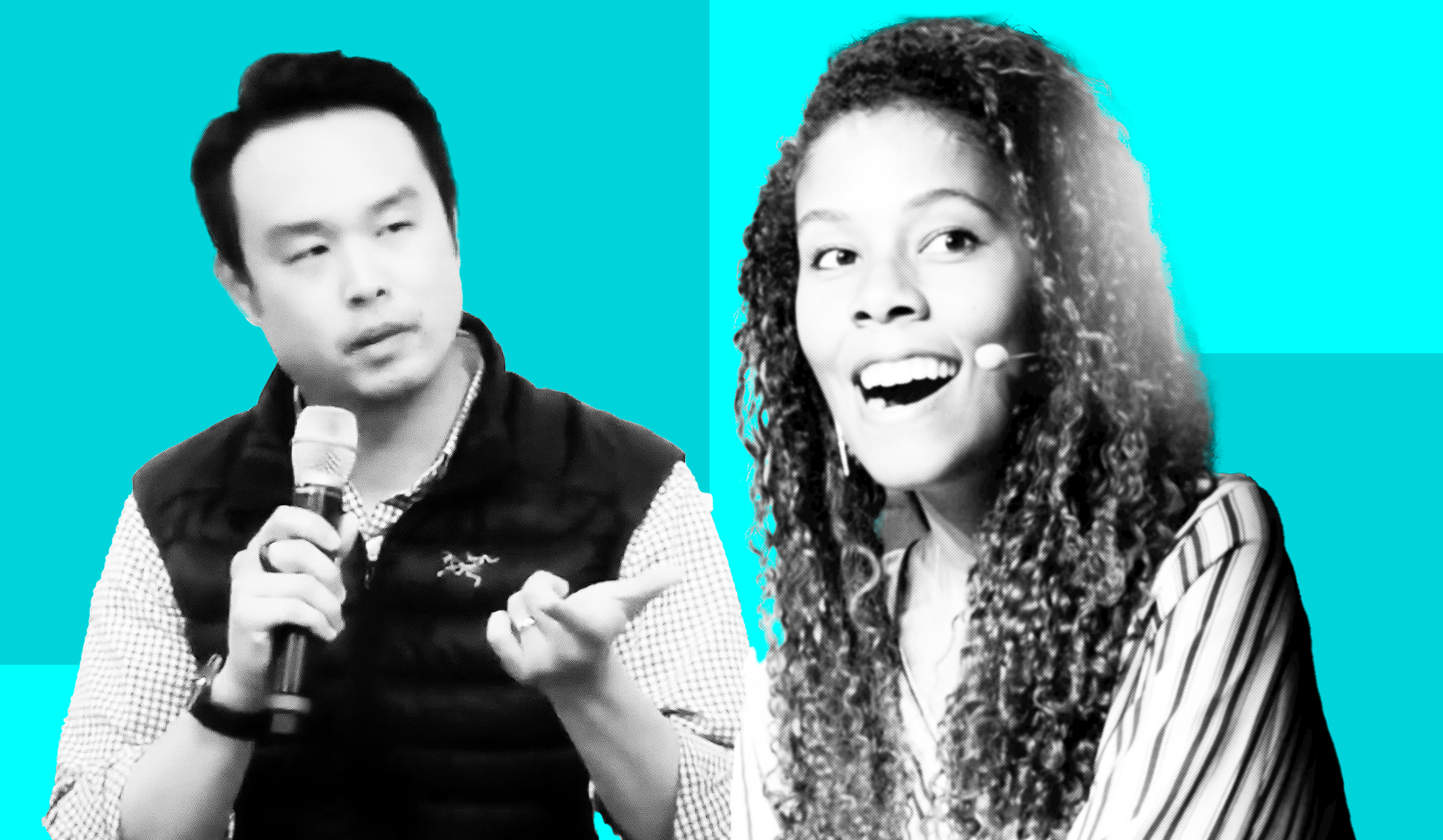 Screenshot of Andy Chen, left, via YouTube. Photo of Mercedes Bent via Getty 