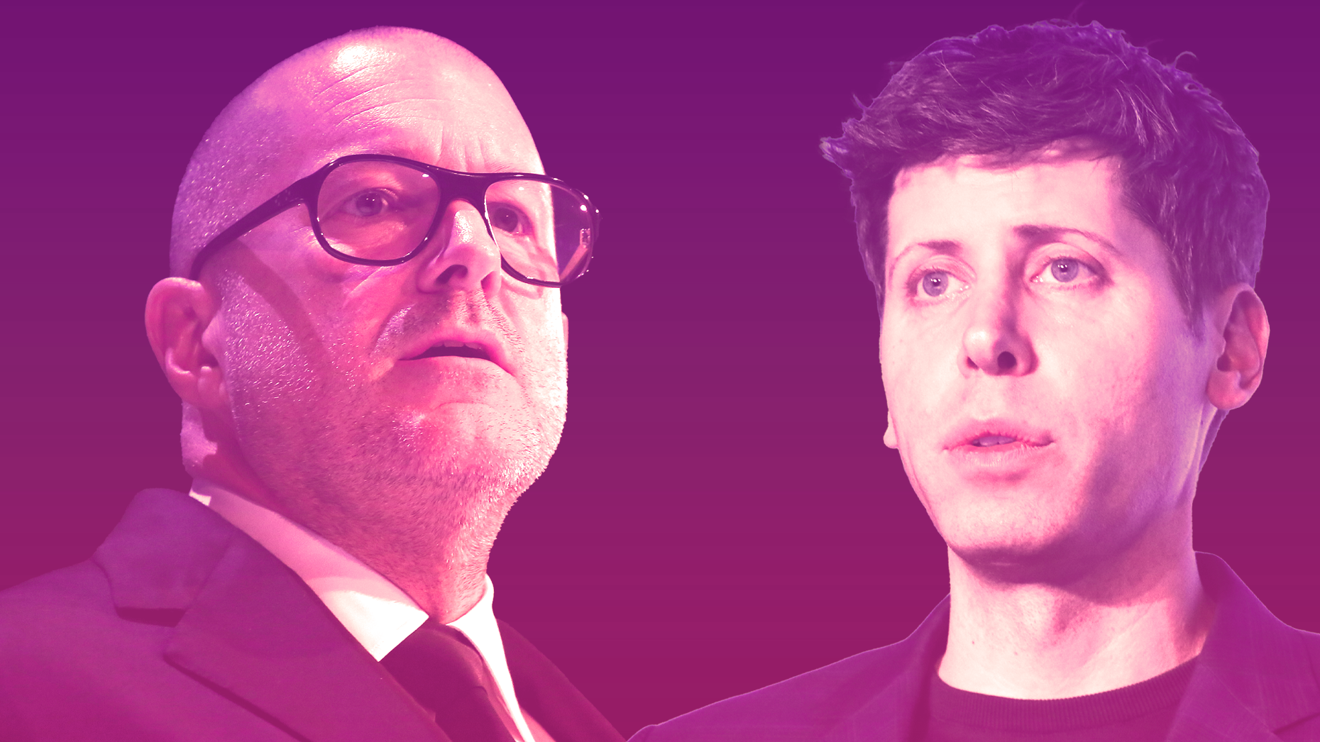 Jony Ive, left, and Sam Altman. Photos by Getty