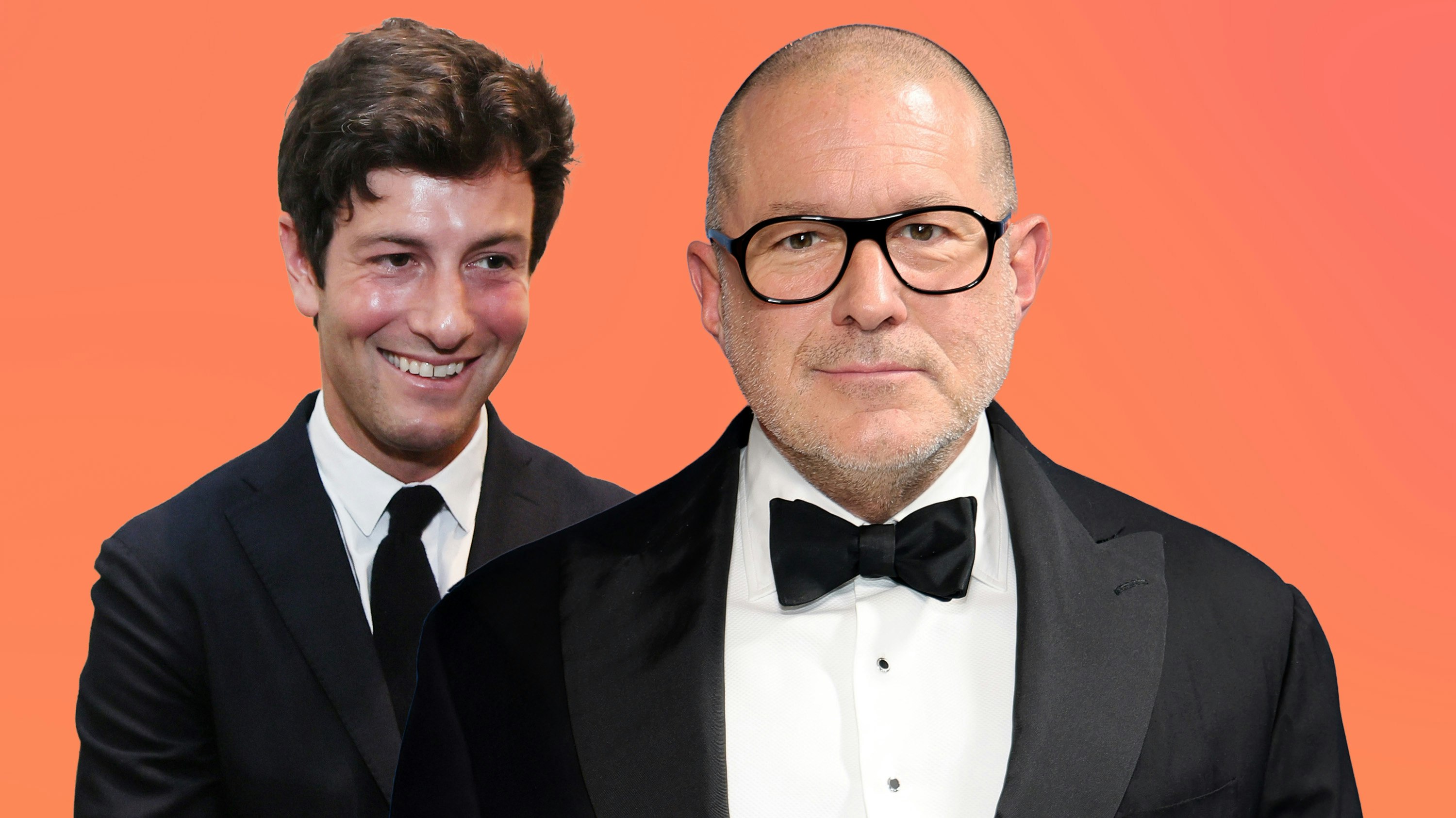 Josh Kushner and Jony Ive. Images via Getty. Art by Clark Miller. 
