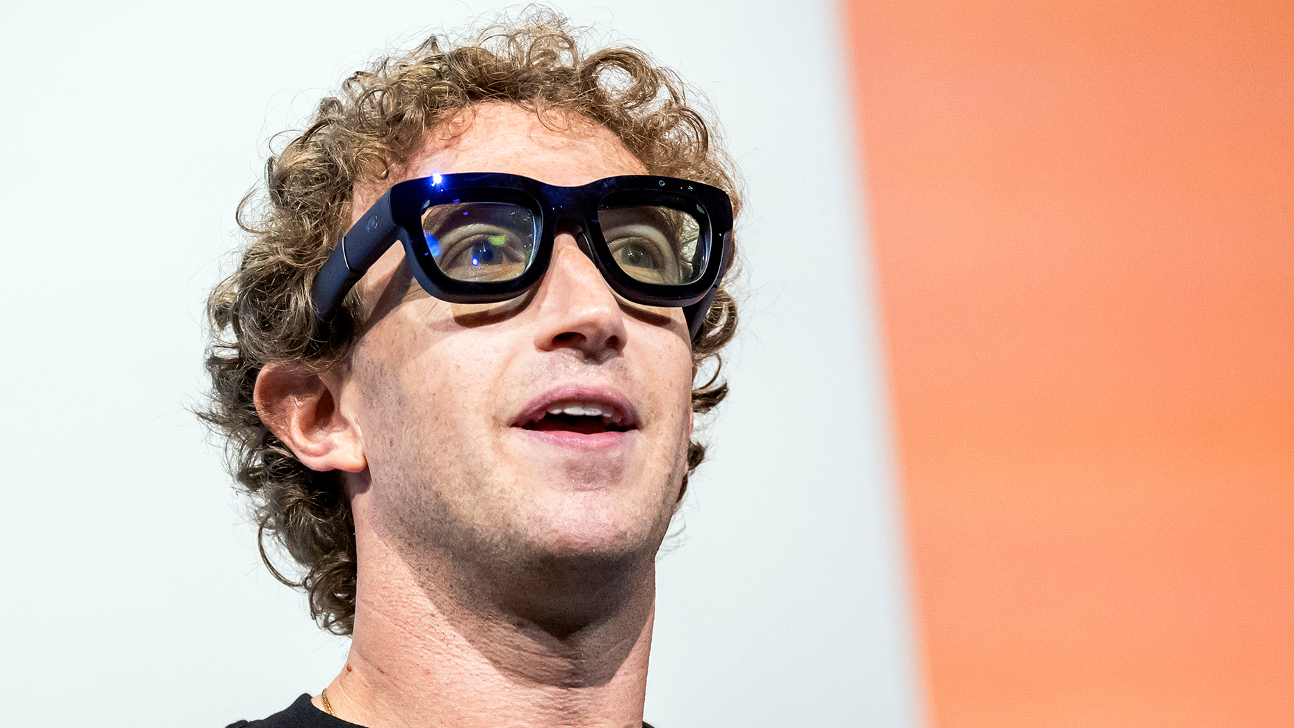 Mark Zuckerberg wearing Orion AR glasses. Photo by Getty