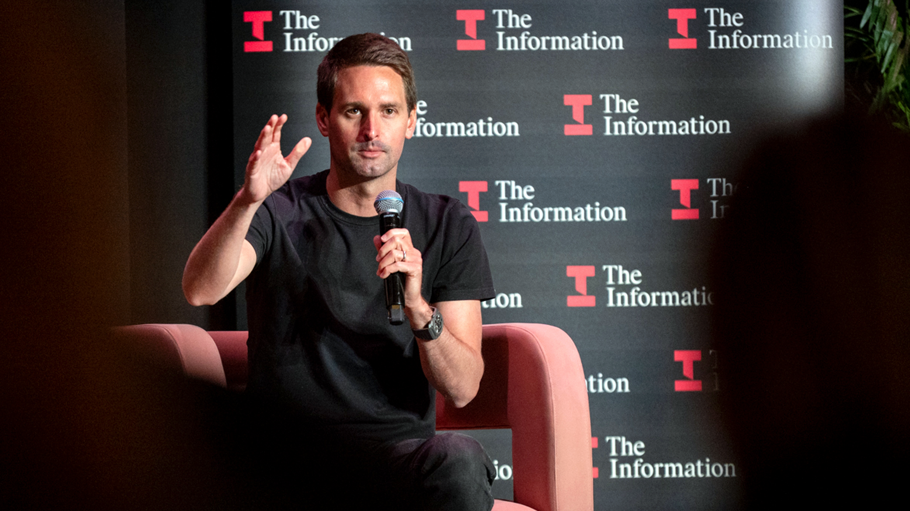 Snap CEO Evan Spiegel at The Information's Future of Influence event in June. Photo by Erin Beach