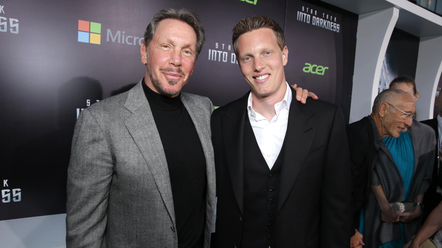 Larry Ellison and David Ellison in 2013. Photo via Getty