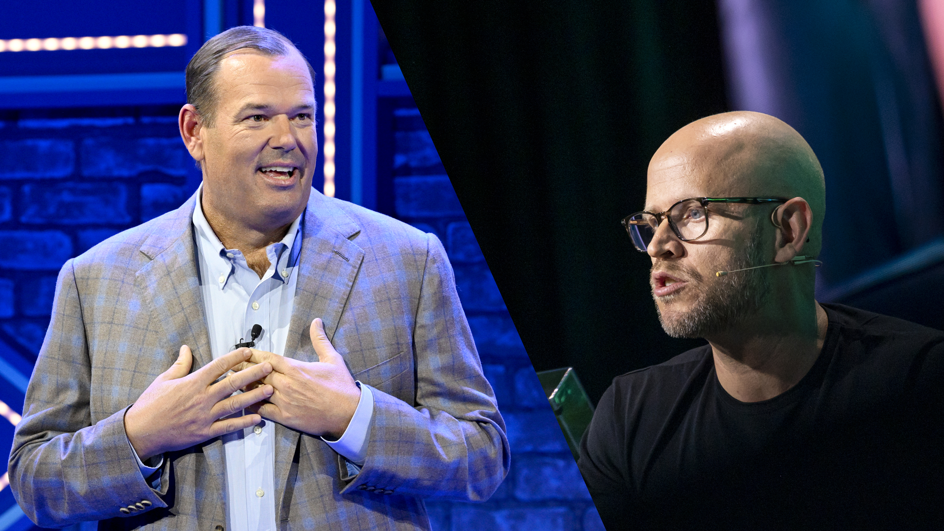 Lee Brown (left) and Daniel Ek (right). Photos via Getty