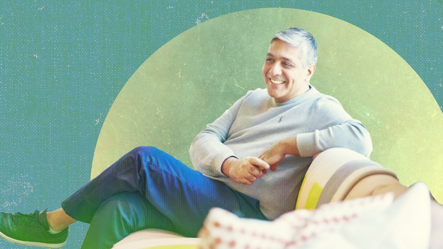 Koray Kavukcuoglu. Photo courtesy of Google; Art by Mike Sullivan