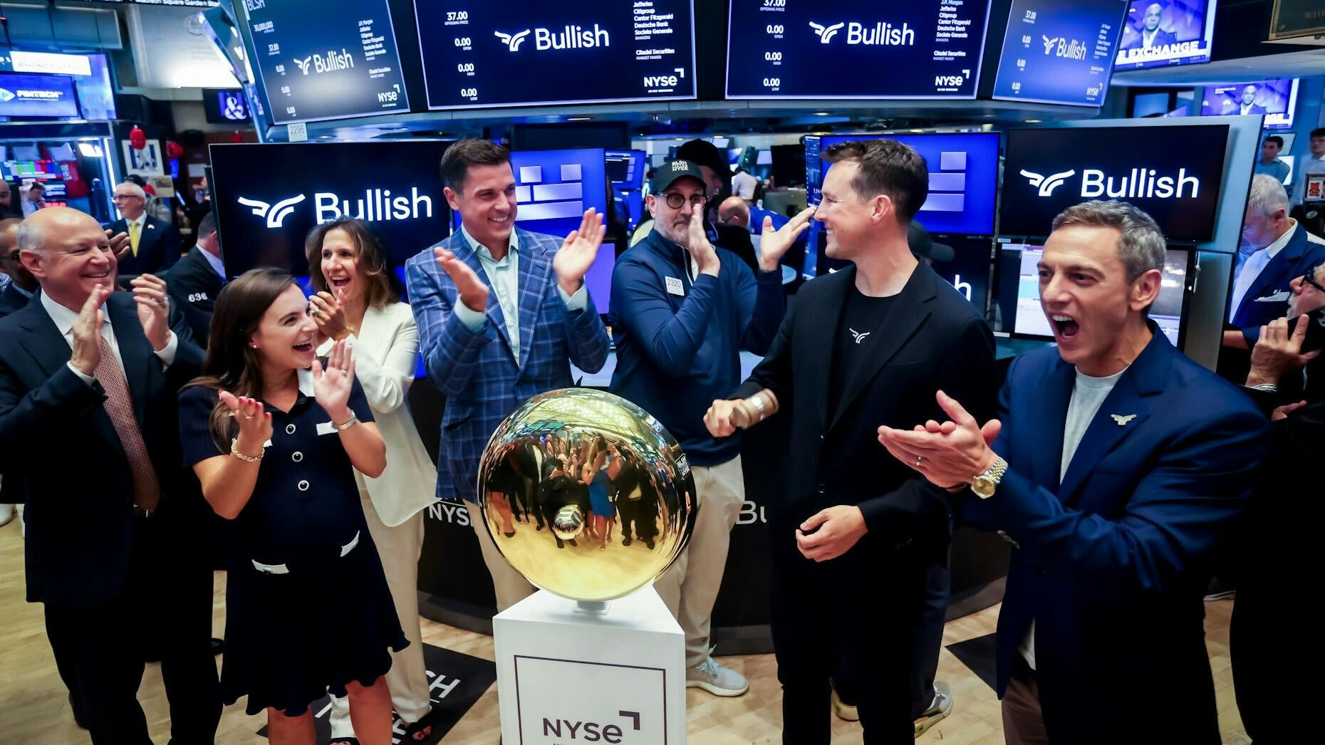 Bullish's New York Stock Exchange debut. Photo via Getty