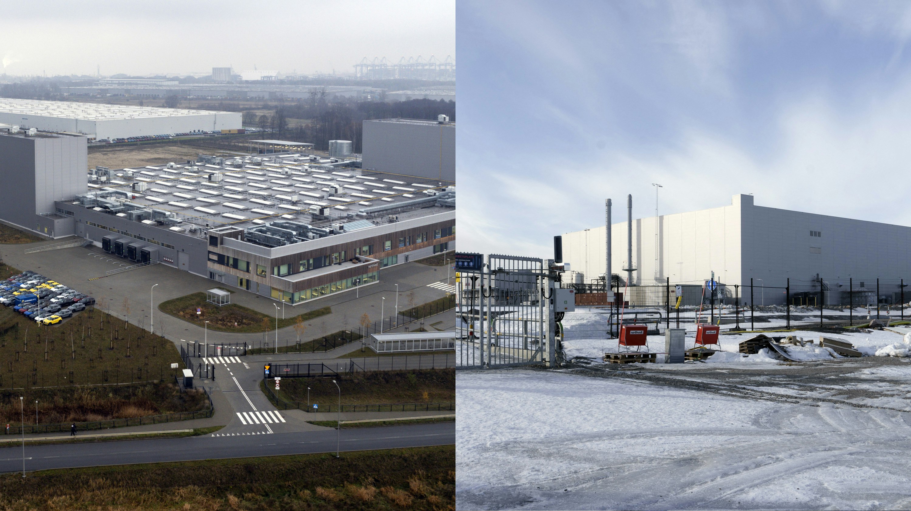 Lyten bought Northvolt's battery plants in Poland on left, Sweden right. Images via Getty