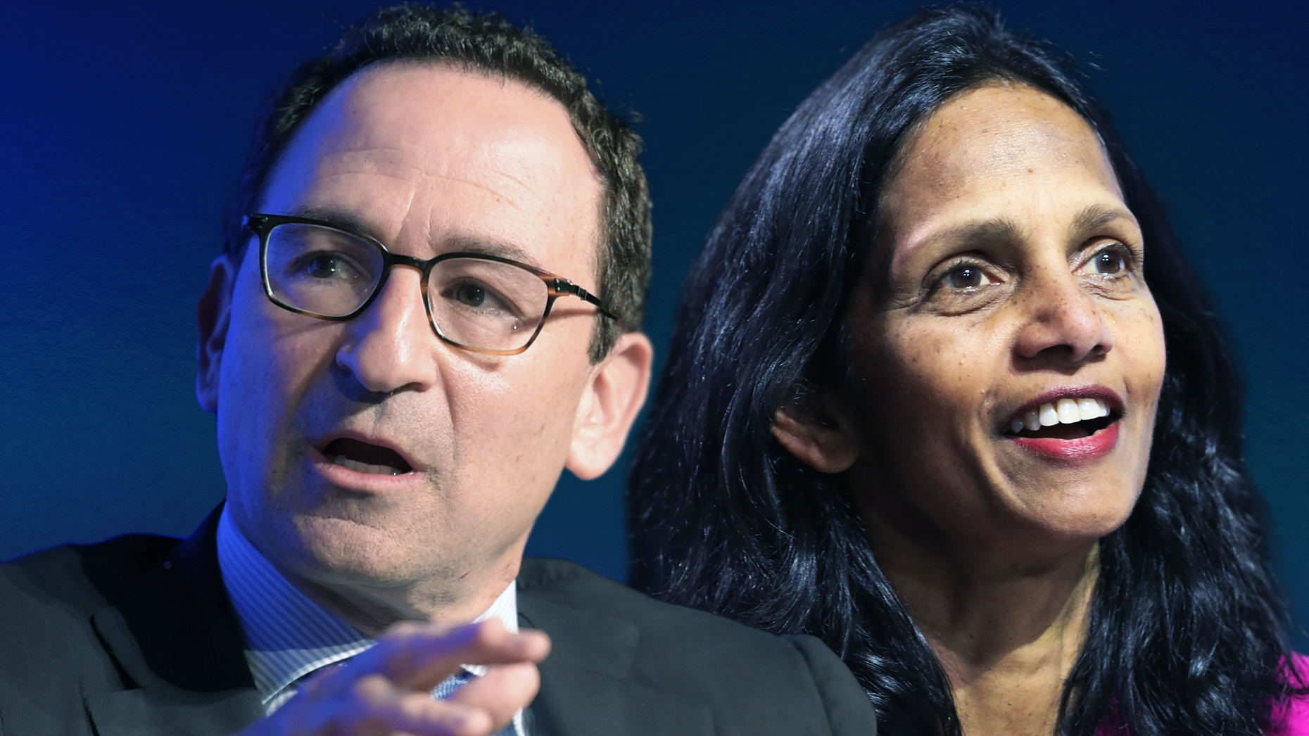 Blackstone's Jon Gray, left, and Macquarie's Shemara Wikramanayake. Photos by Getty