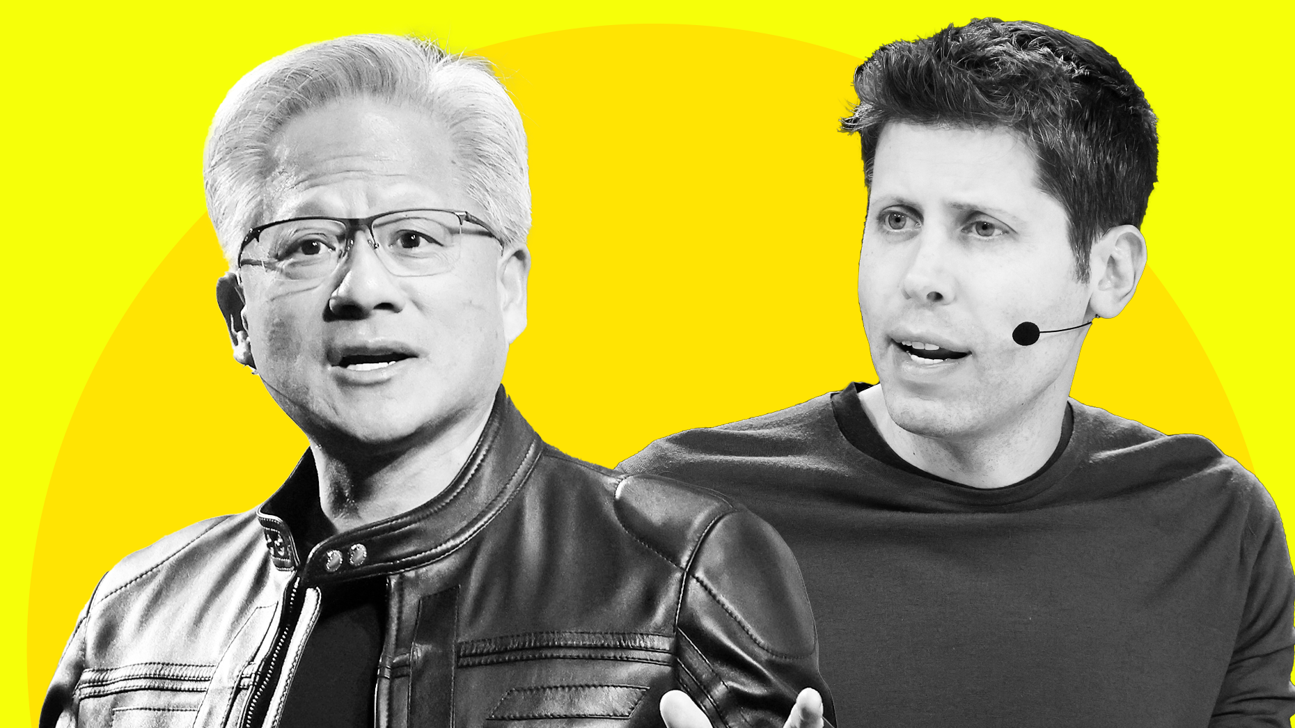 Jensen Huang, left, and Sam Altman. Photos via Getty 