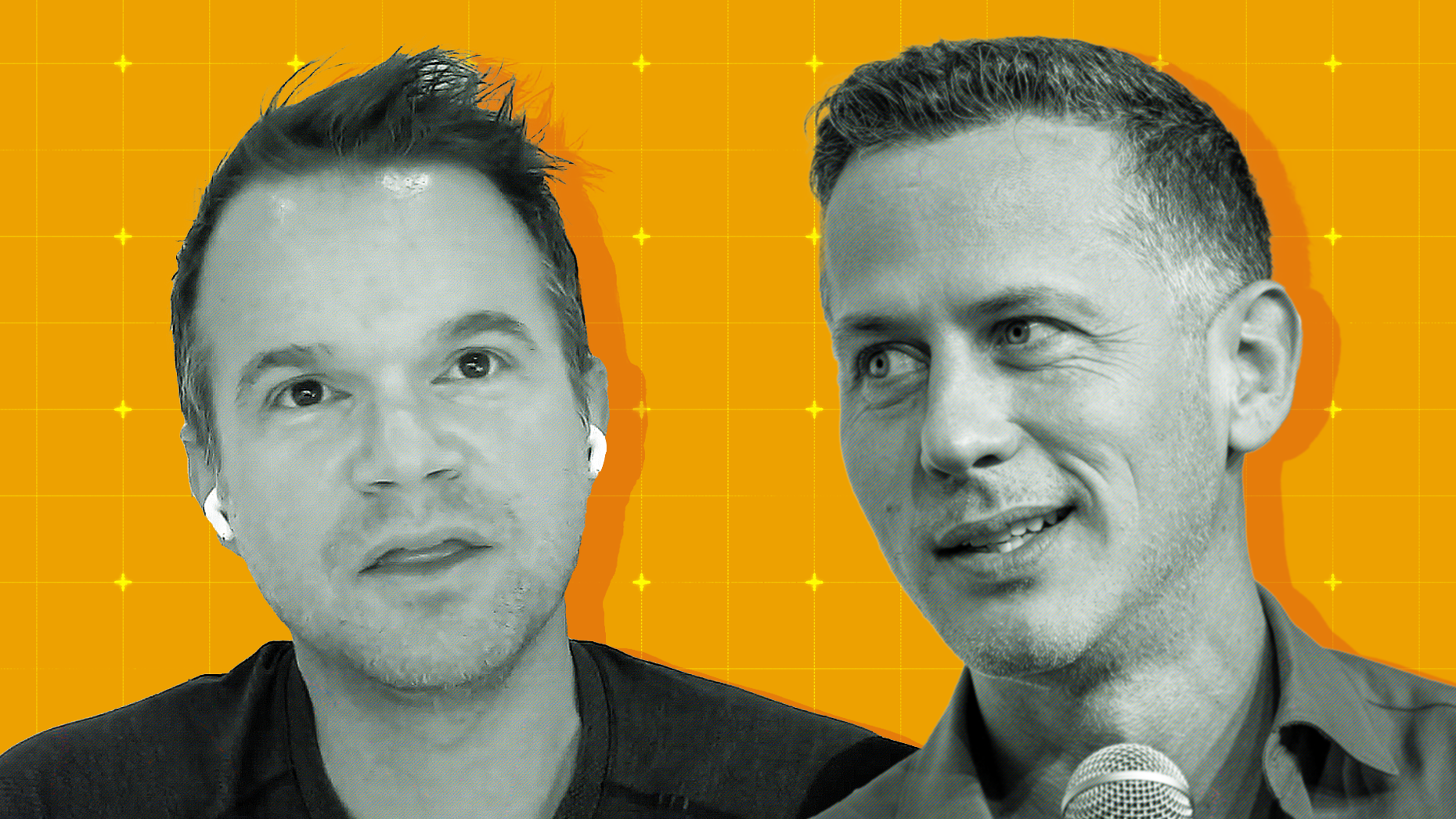 Dbt Labs founder and CEO Tristan Handy, left, and Fivetran founder and CEO  George Fraser. Photos via YouTube; Getty