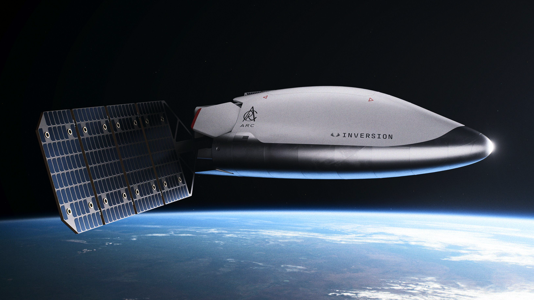 A rendering of Inversion's Arc spacecraft in orbit. Credit: Inversion