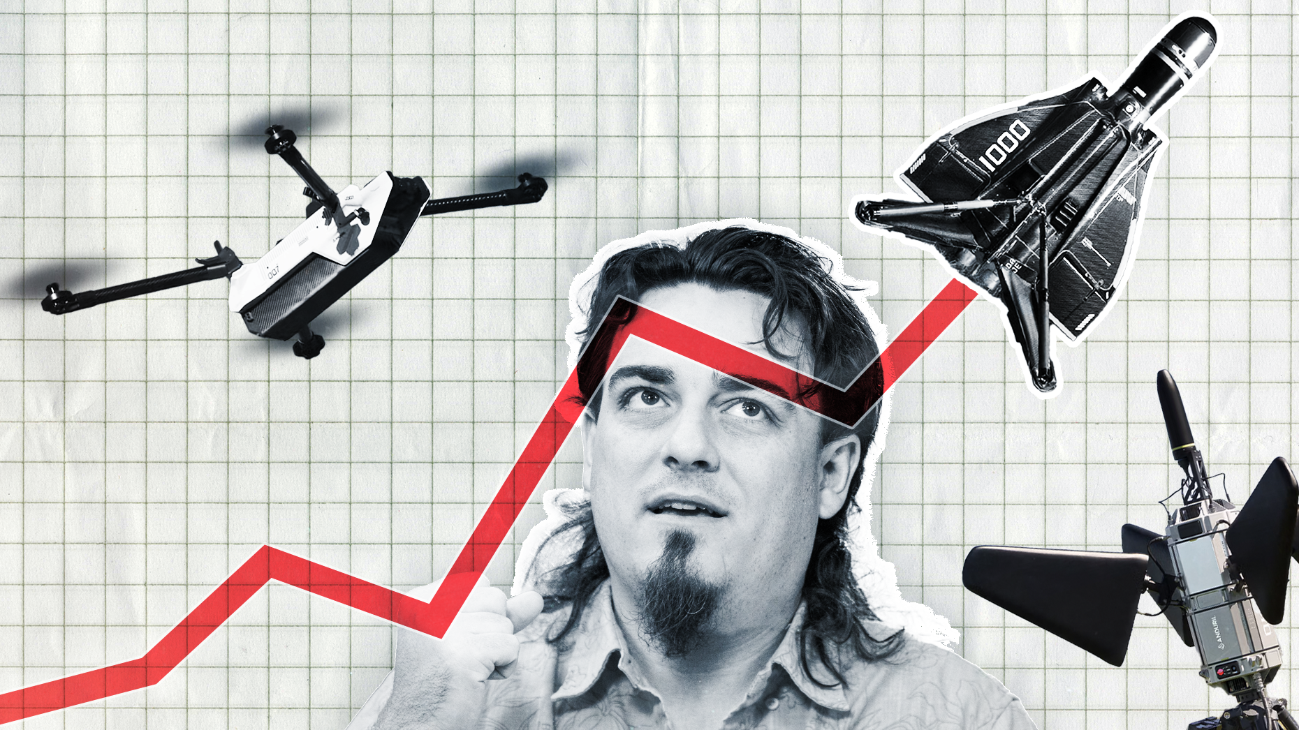 Photo of Palmer Luckey by Getty Images. Art by Mike Sullivan.