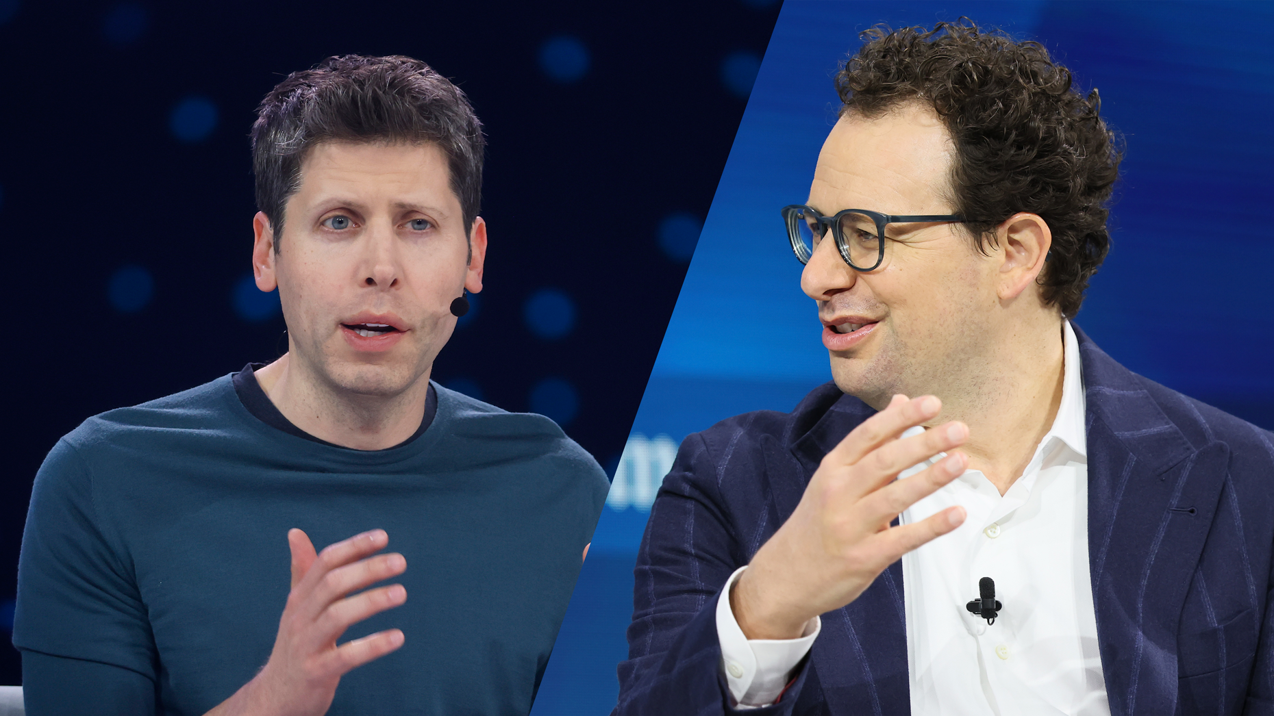 OpenAI's Sam Altman and Anthropic's Dario Amodei. Getty Images.