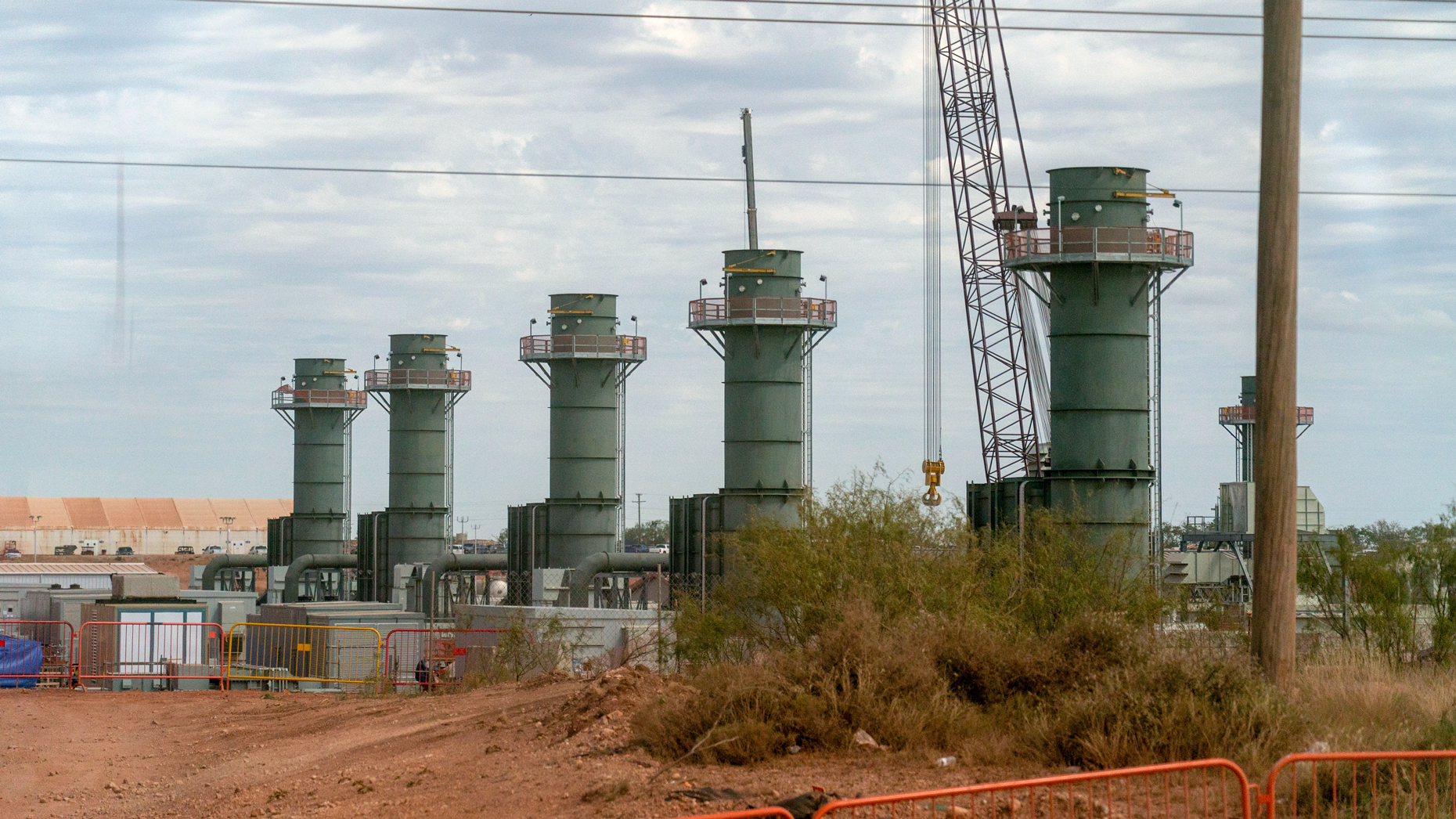 GE Vernova turbines at the Stargate AI data center construction site in Abilene, Tex. Kyle Grillot/Bloomberg via Getty Images.