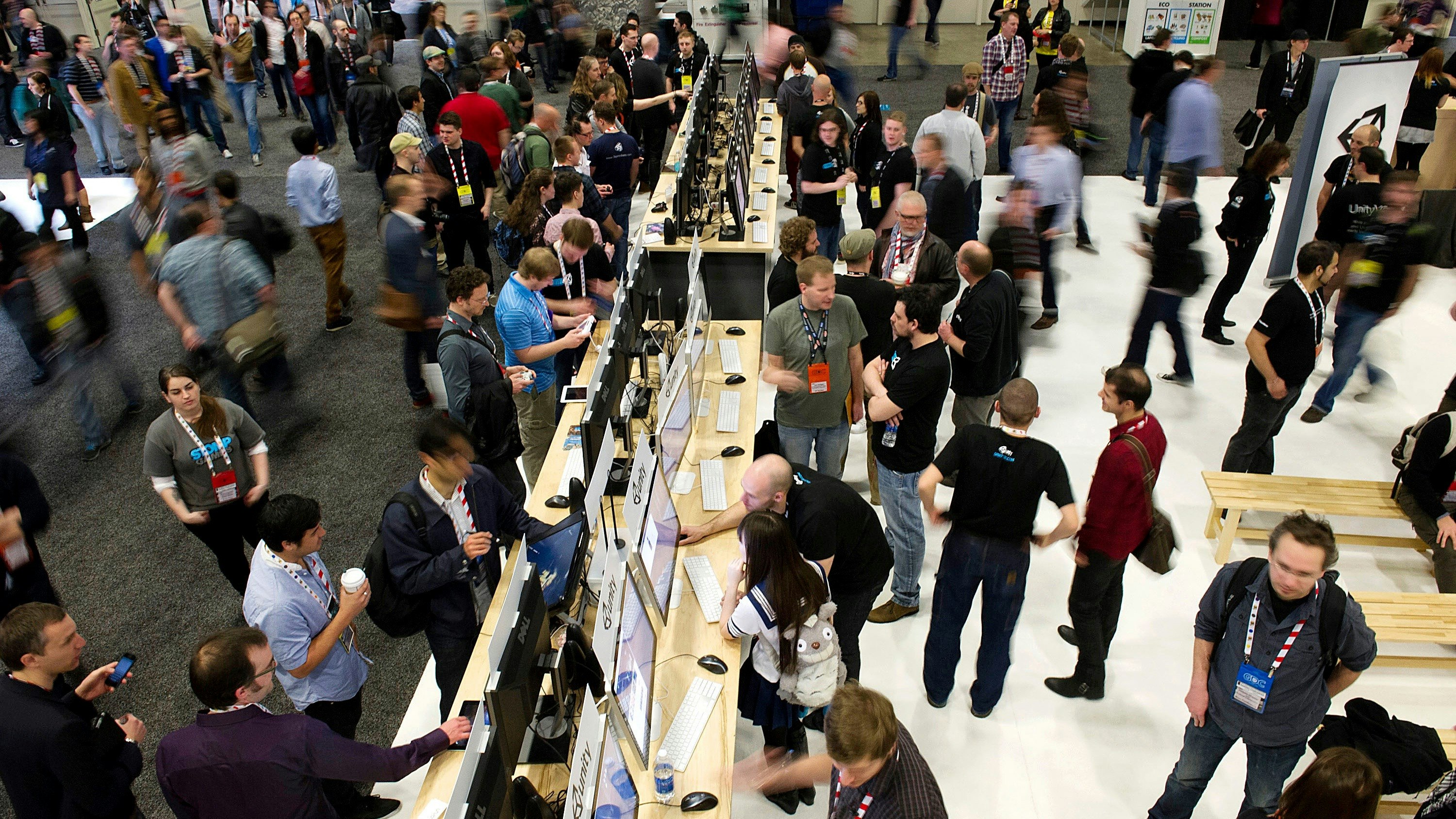 A Unity Technologies booth at a 2013 game developers conference. Photo by Bloomberg.