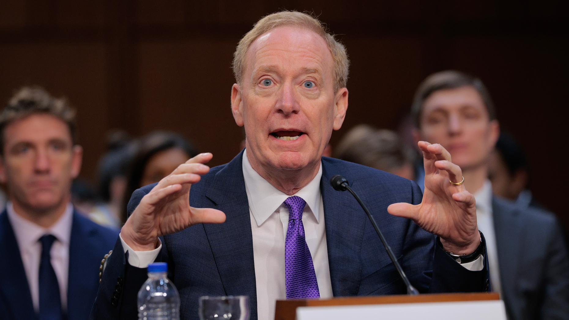 Microsoft President Brad Smith testifies before the Senate Committee on Commerce, Science, and Transportation in May. Photo by Getty Images.