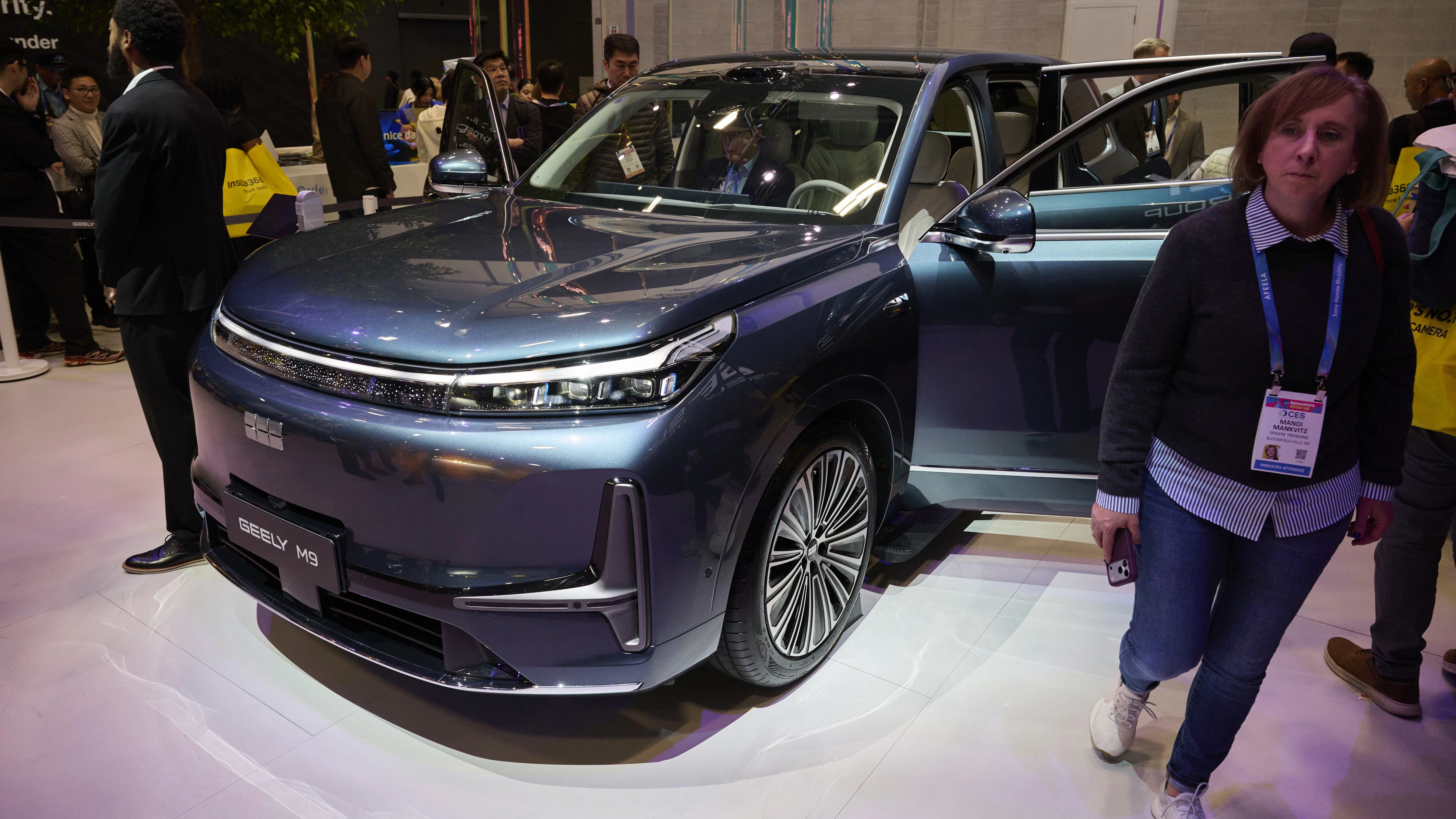 China's Geely displayed its M9 Galaxy SUV in Las Vegas in January. Photo: Bridget Bennett/Bloomberg/Getty