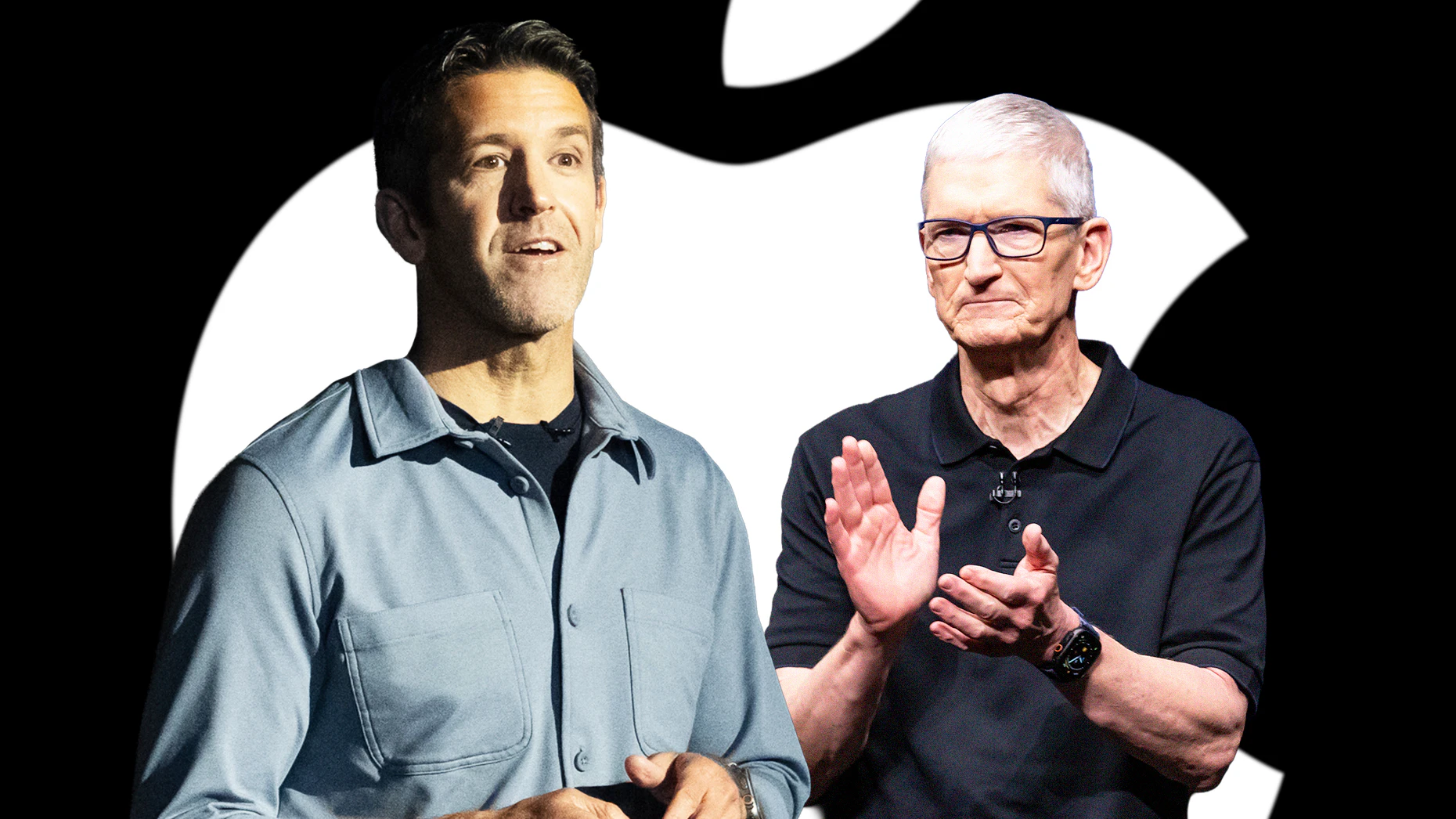 John Ternus, left, and Tim Cook. Photos by Getty Images
