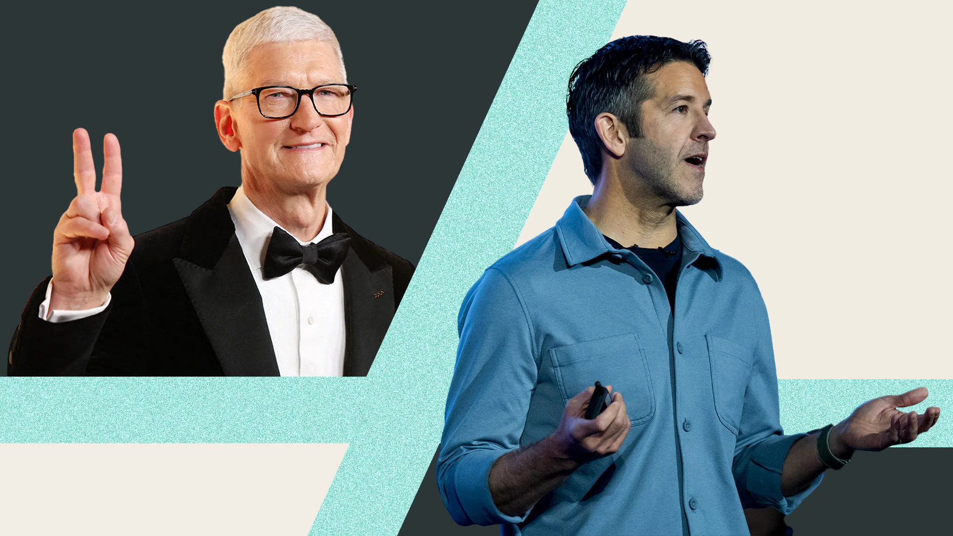 Apple's Tim Cook and John Ternus. Getty Images.