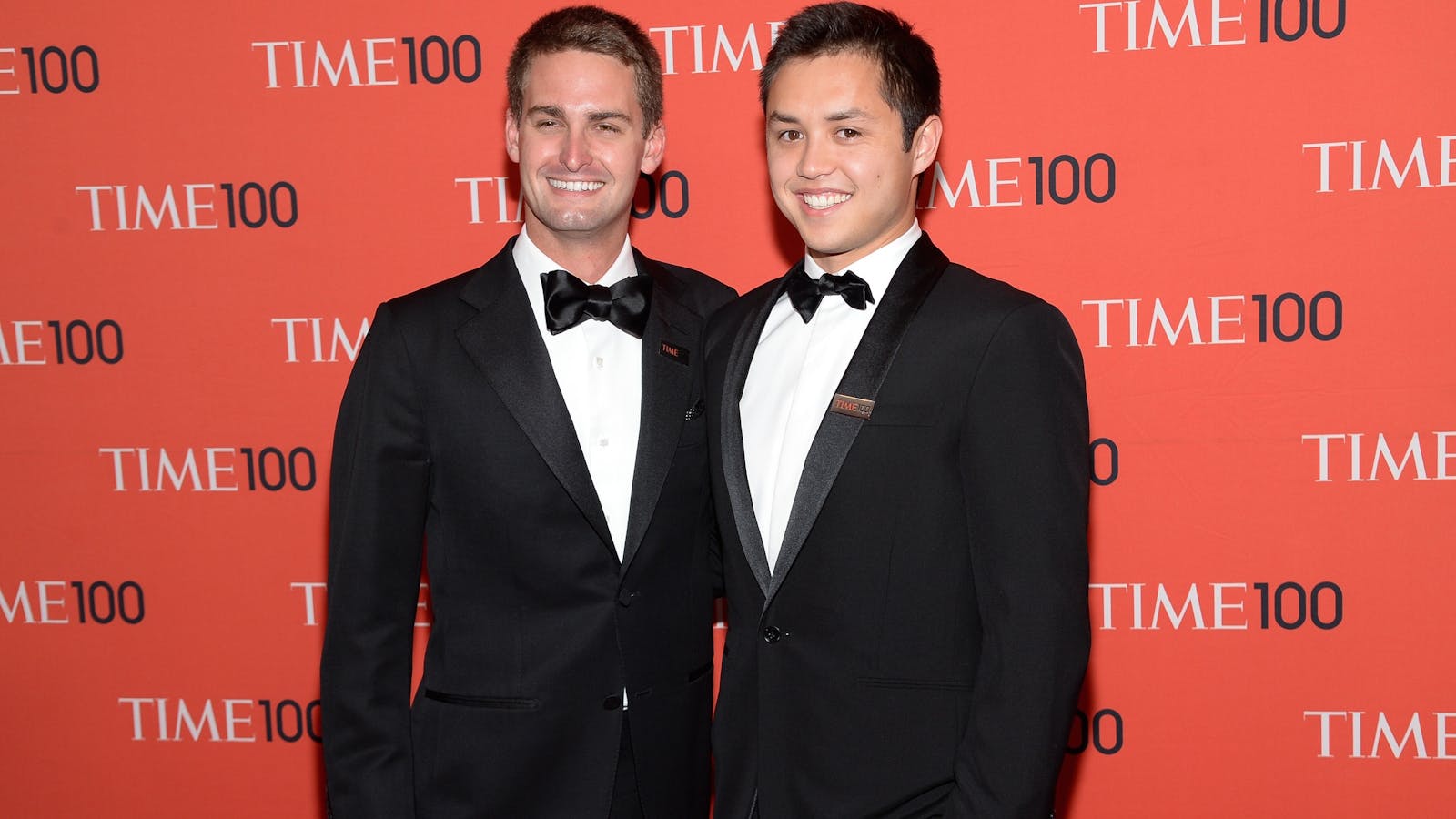 Snapchat CEO and co-founder Evan Spiegel, left, with co-founder and CTO Bobby Murphy. Photo by AP.