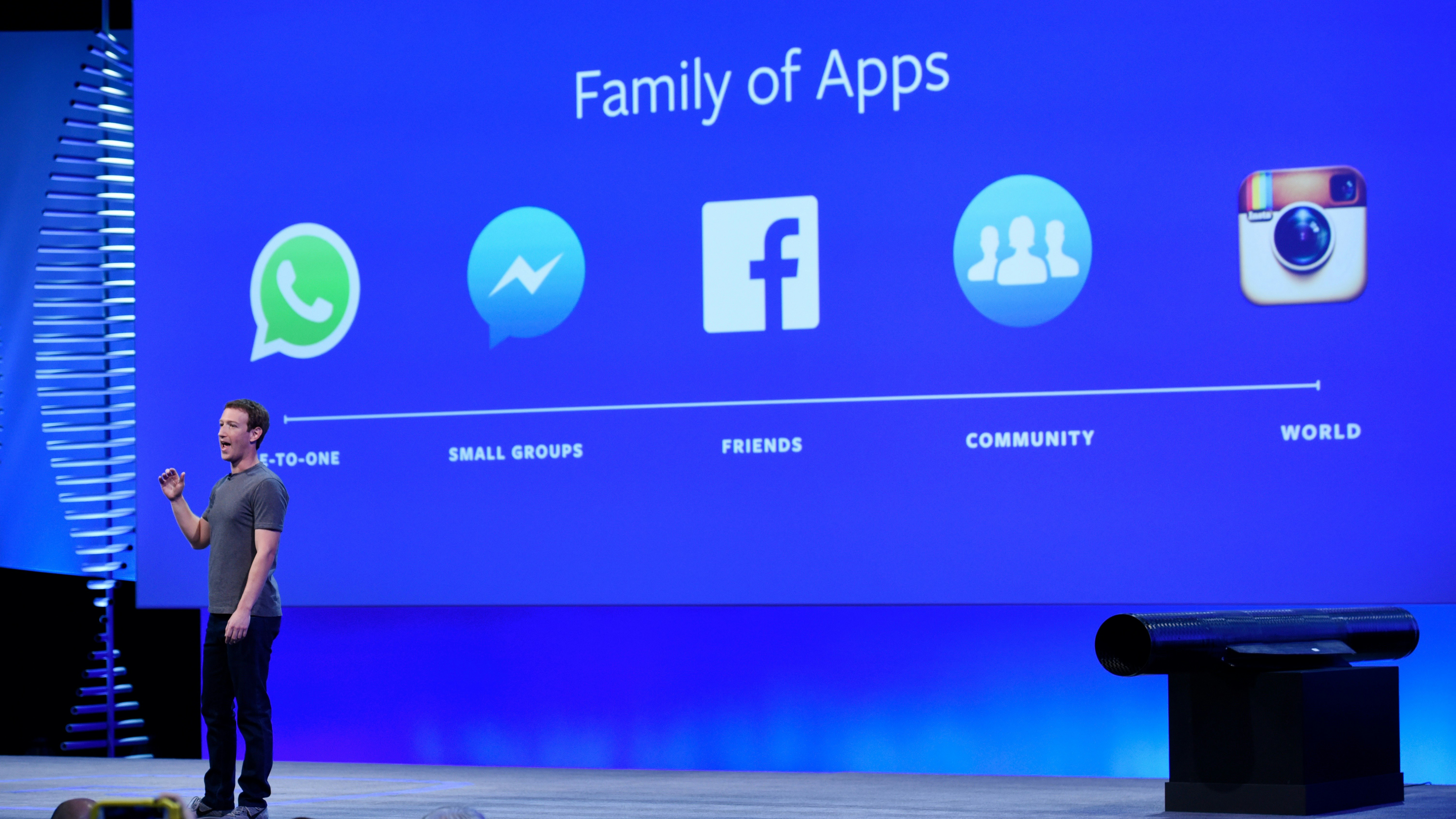 Facebook CEO Mark Zuckerberg at this year's F8 developer conference. Photo by Bloomberg.