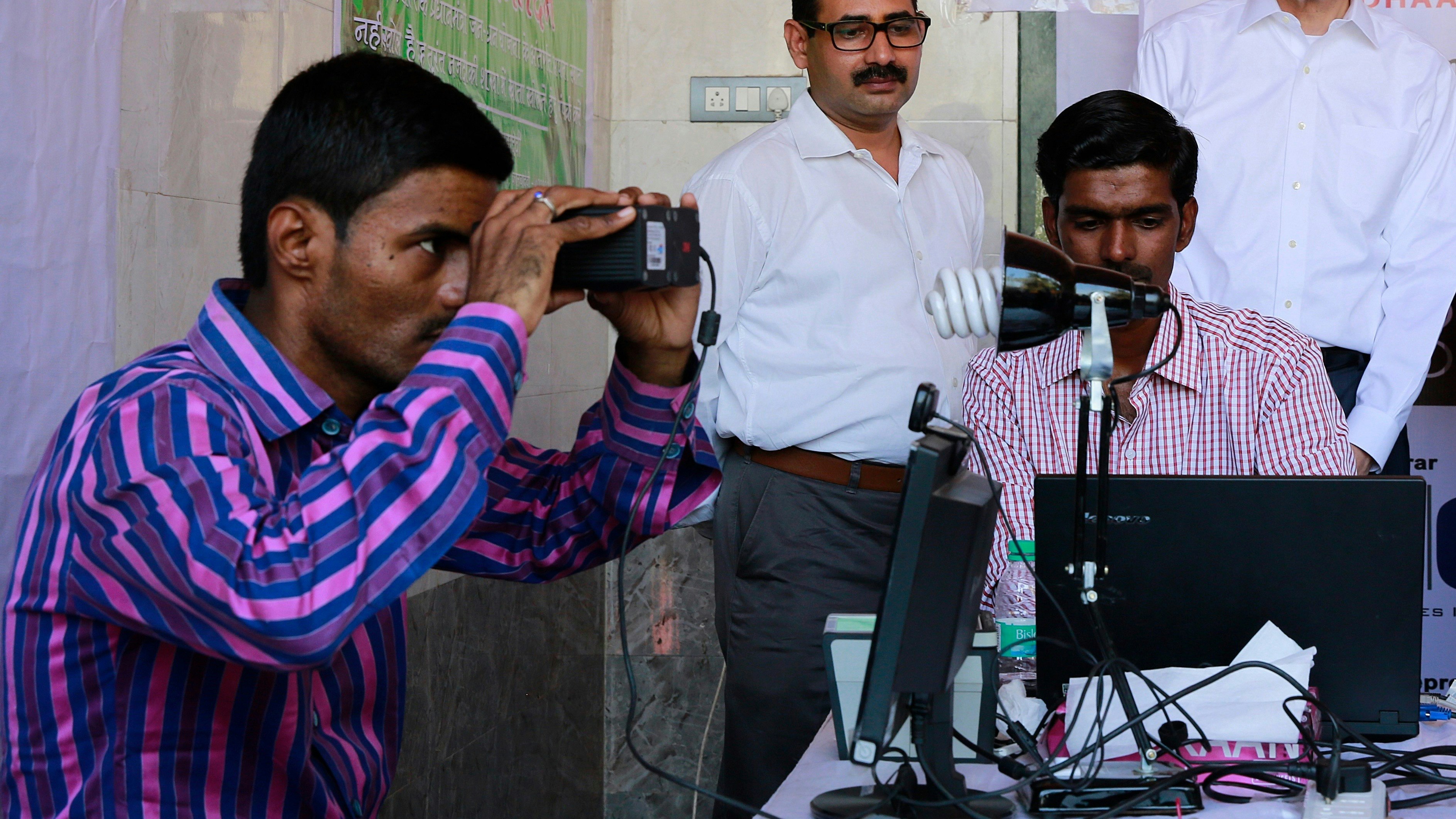 An enrollment camp for Aadhaar in Mumbai, India. Photo by AP.