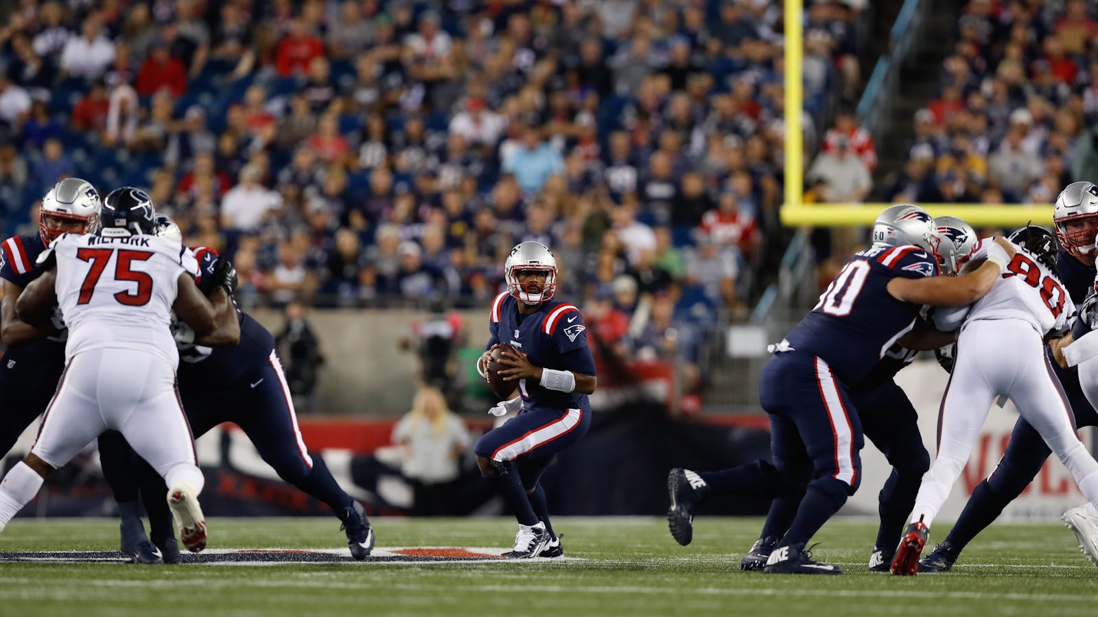 New England Patriots playing Houston Texans on Sept. 22, a game streamed on Twitter. Photo by AP.