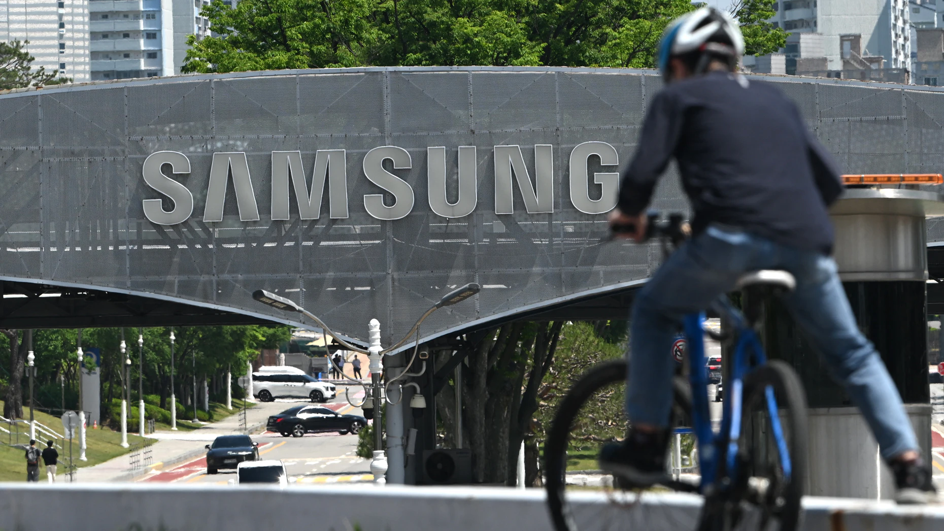 Outside Samsung's headquarters in Suwon, South Korea. Getty Images.