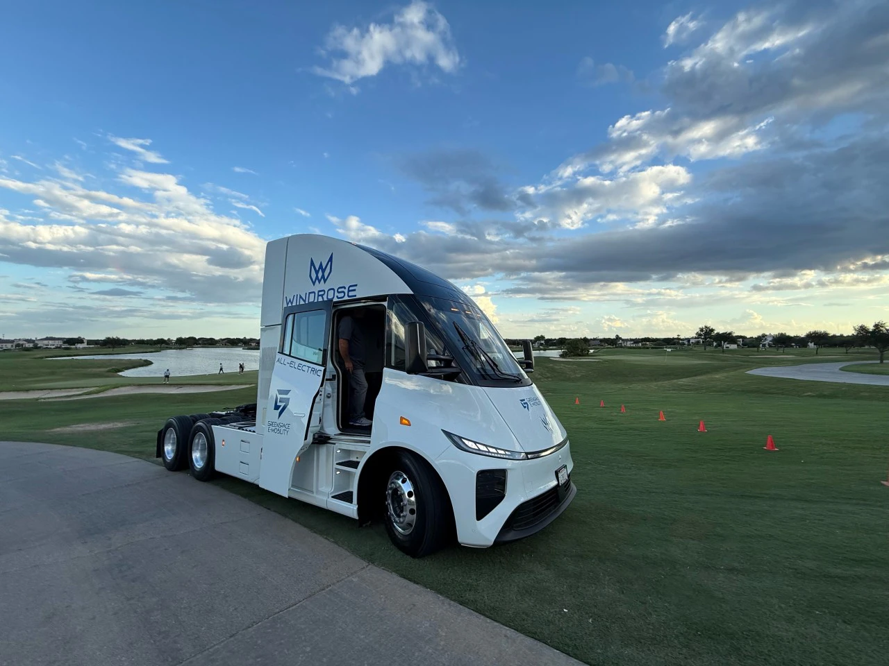 Windrose Technology's long-haul electric truck, parked outside Laredo, Texas. Photo: Harold Keller 