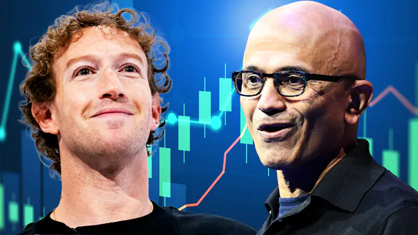Credit: Mark Zuckerberg, left, and Satya Nadella. Photos via Getty Images