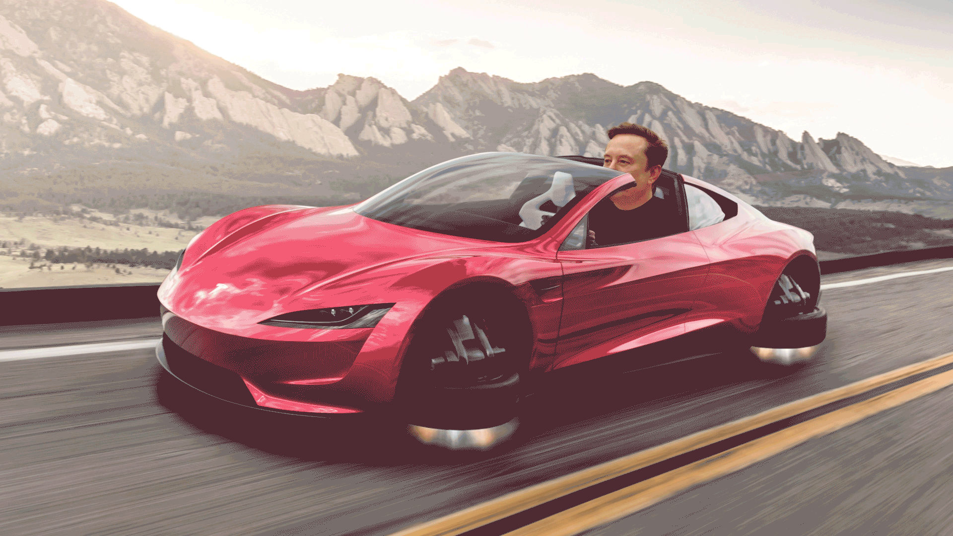 Art by Clark Miller; Tesla, Getty Images.