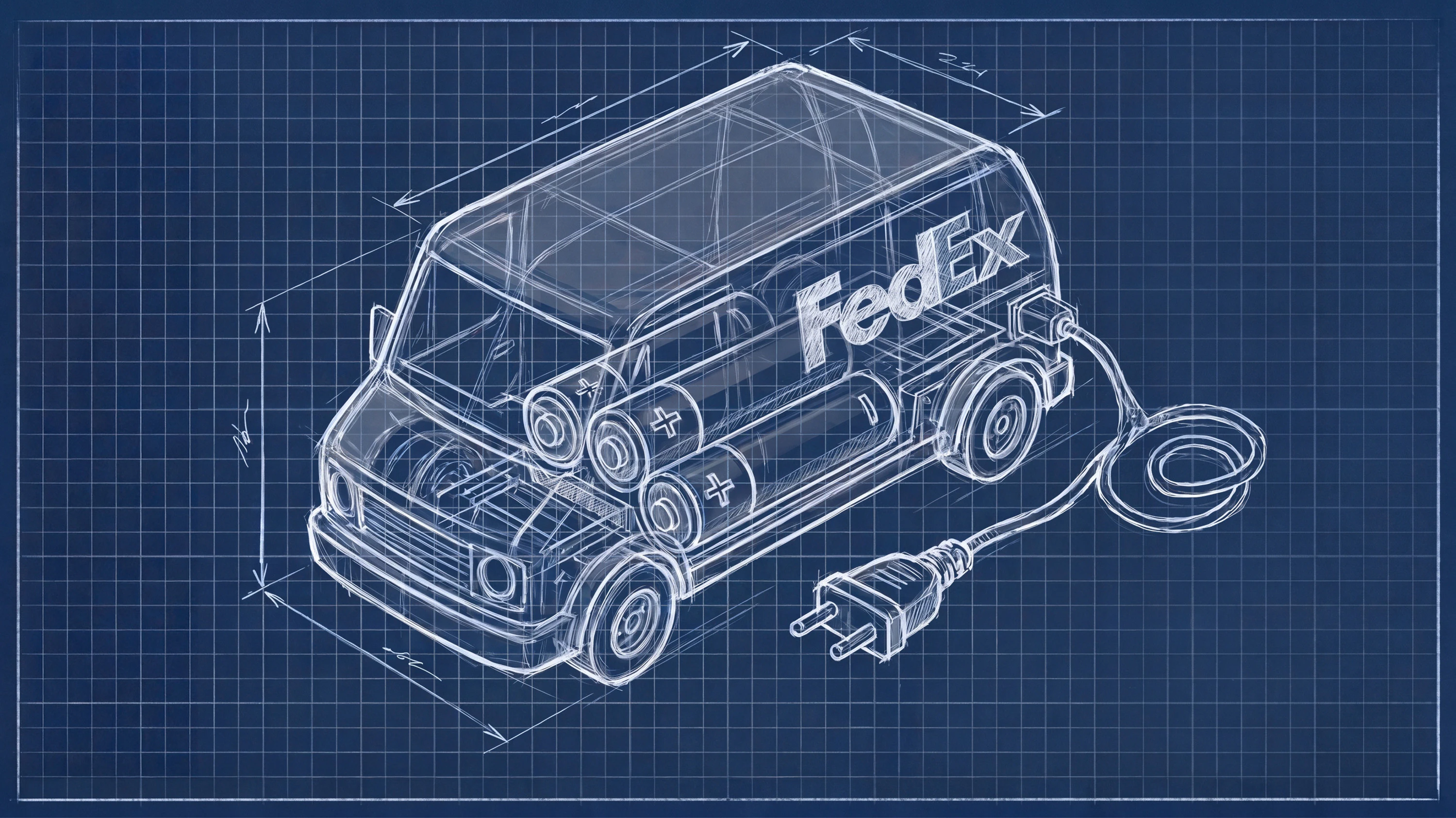 Harbinger will produce the chassis for 2,000 FedEx vans. Art by Clark Miller; Nano Banana